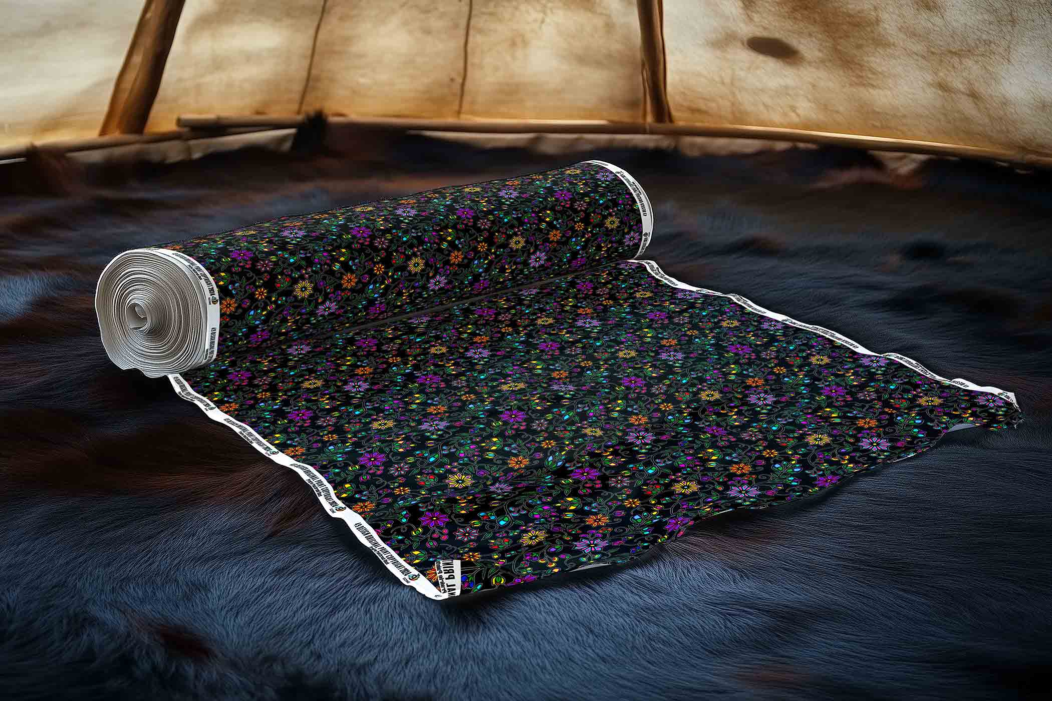 Prairie Paintbrush Black 42 Inch Cotton Poplin Pre Order