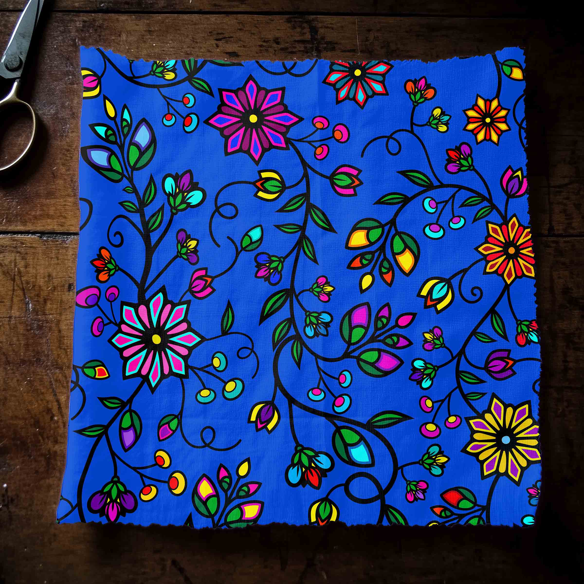 Prairie Paintbrush Blue 42 Inch Cotton Poplin Pre Order