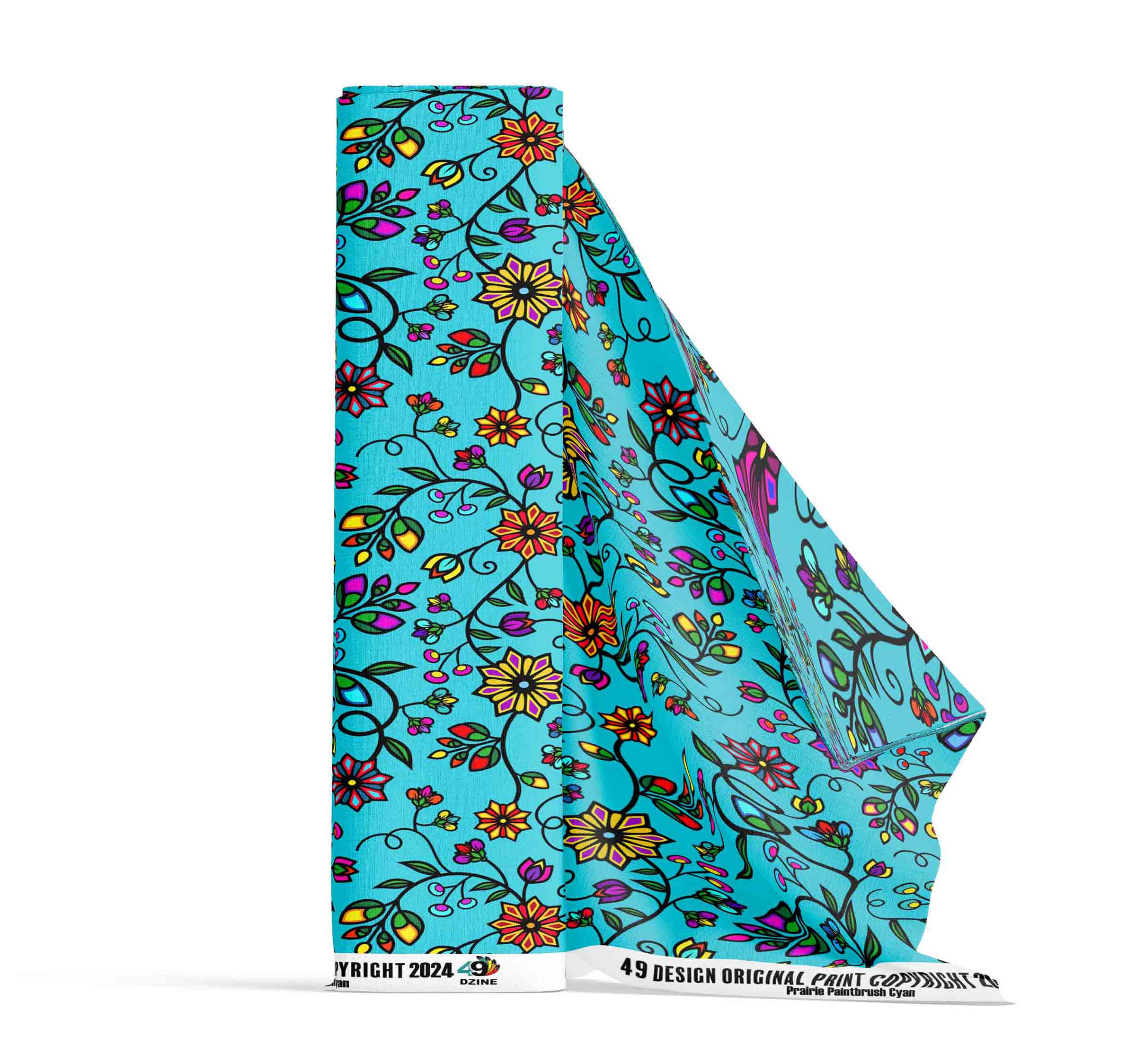 Prairie Paintbrush Cyan 42 Inch Cotton Poplin Pre Order