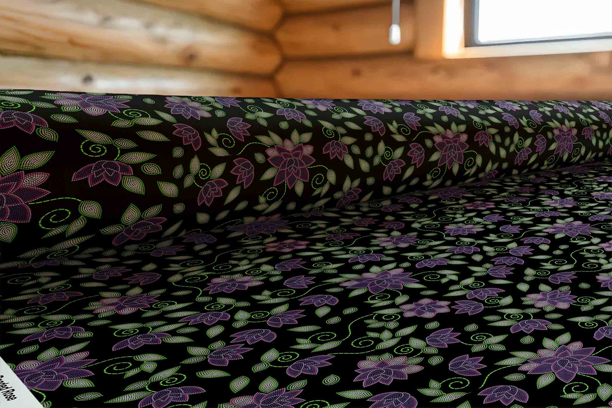 Purple Beaded Rose 56 inch Cotton Poplin Pre Order
