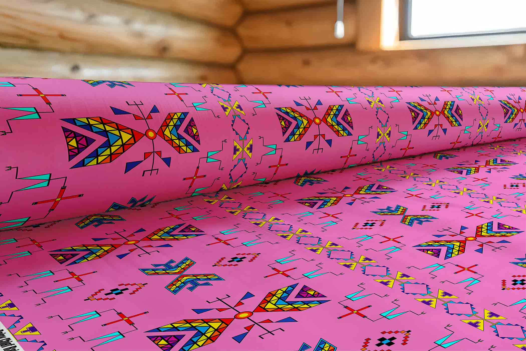 Rainy Chief Rainbow Blush 42 Inch Cotton Poplin Pre Order