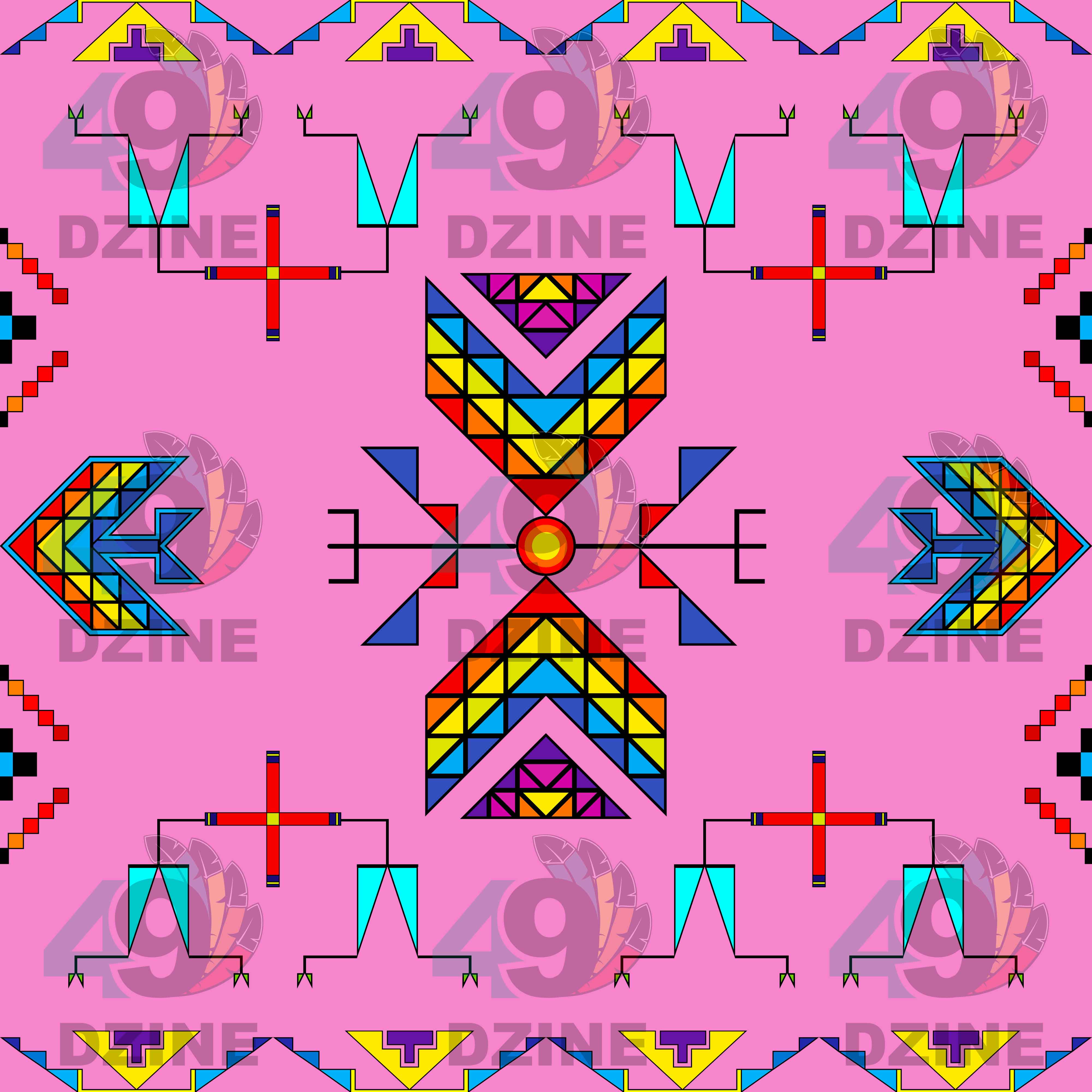 Rainy Chief Rainbow Blush Satin Fabric By the Yard Pre Order