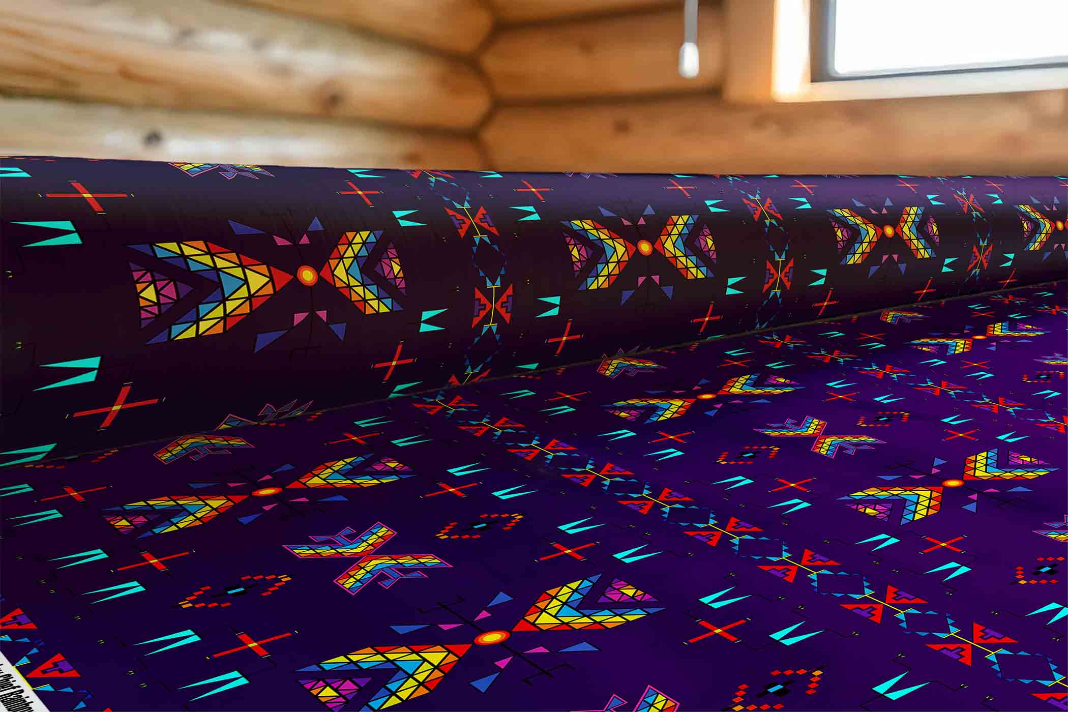 Rainy Chief Rainbow Dark Purple 42 Inch Cotton Poplin Pre Order