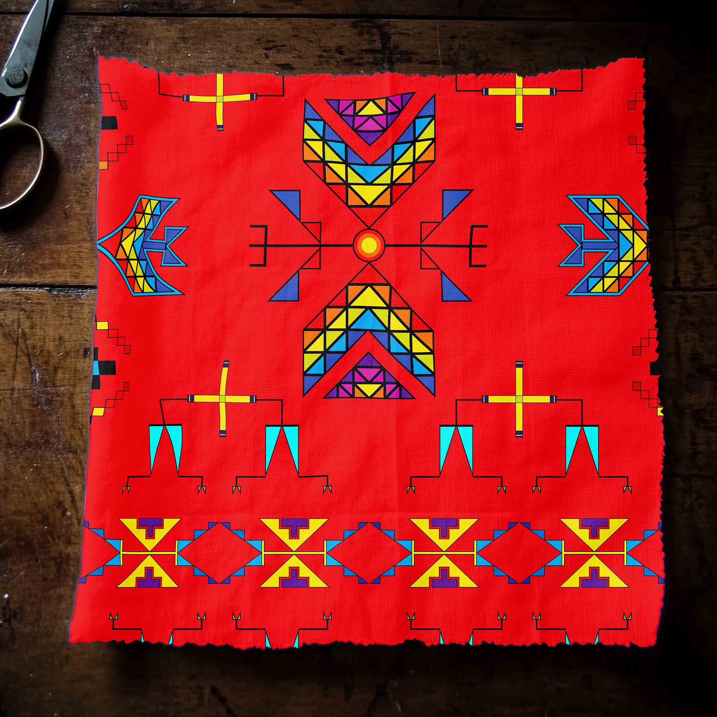 Rainy Chief Rainbow Red 42 Inch Cotton Poplin Pre Order