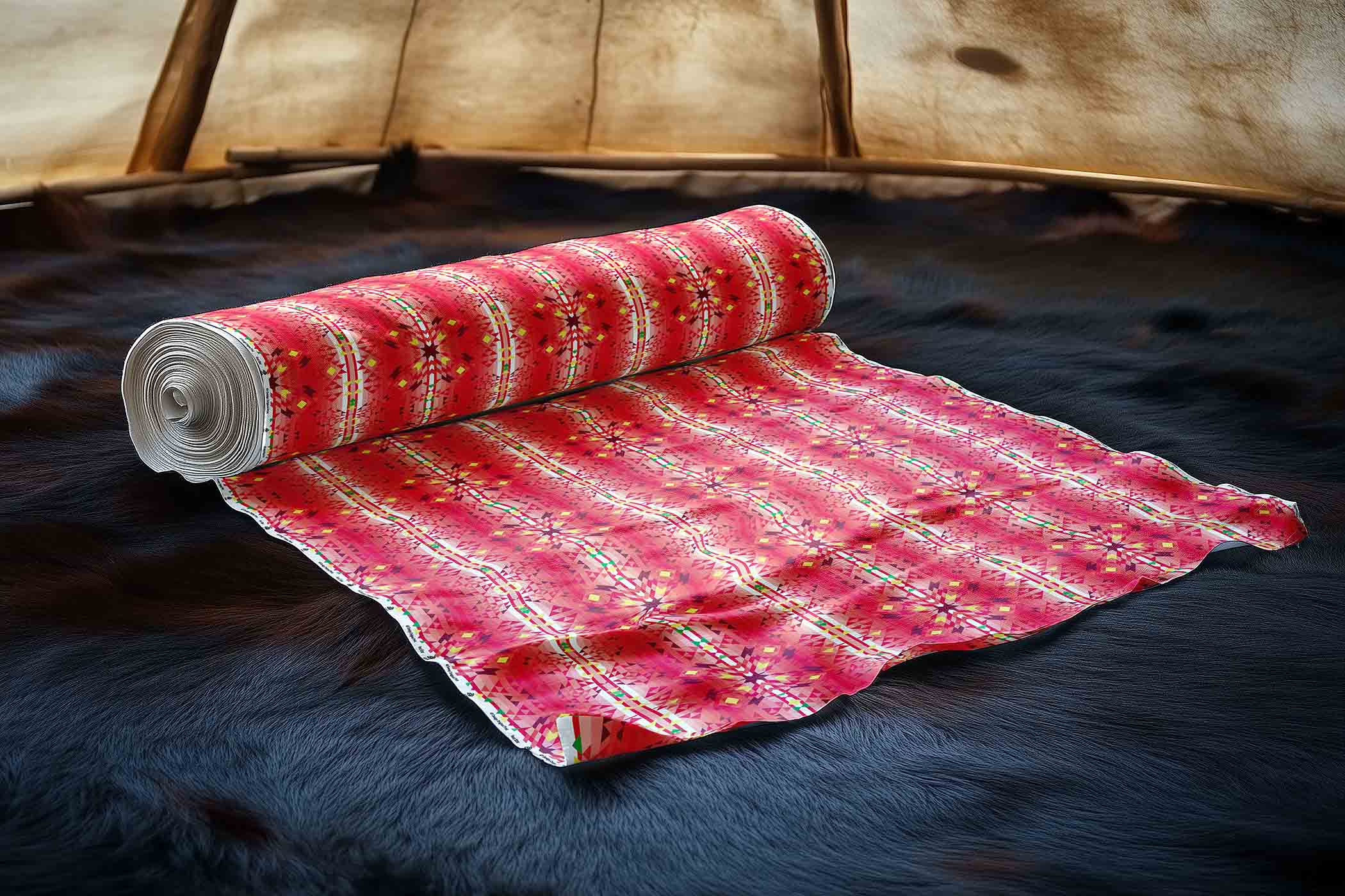 Red Pink Star 42 inch Cotton Poplin Pre Order