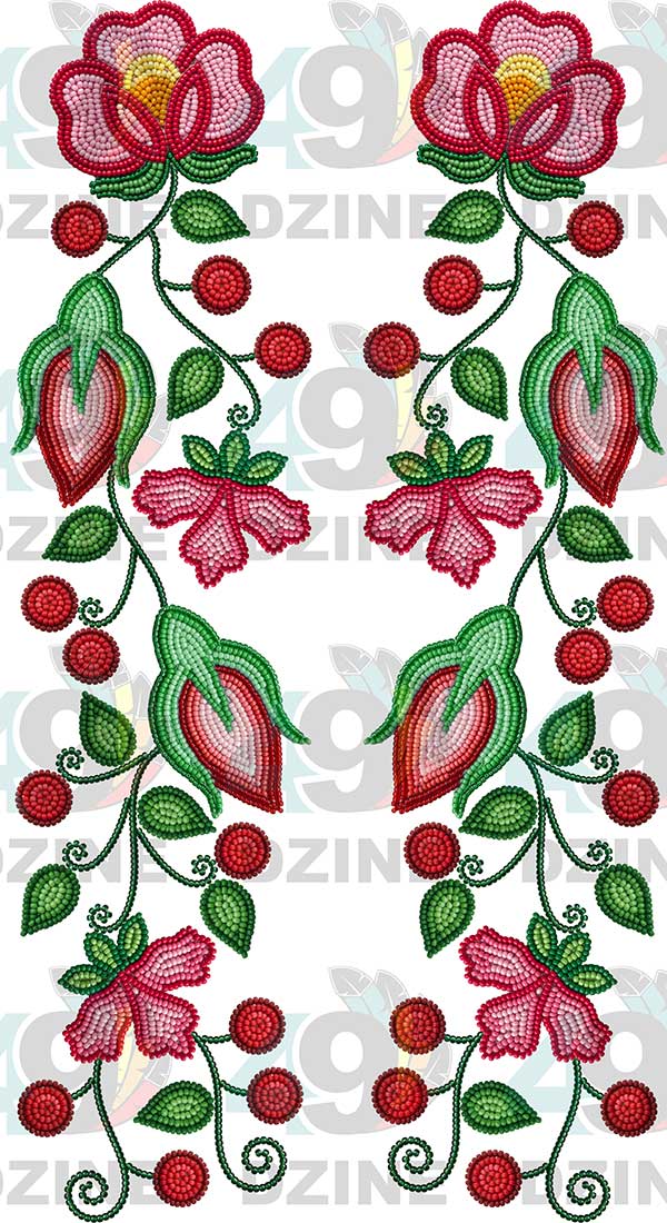 Rose Reverie Beadwork Two arm pieces Transfer (Various Sizes)