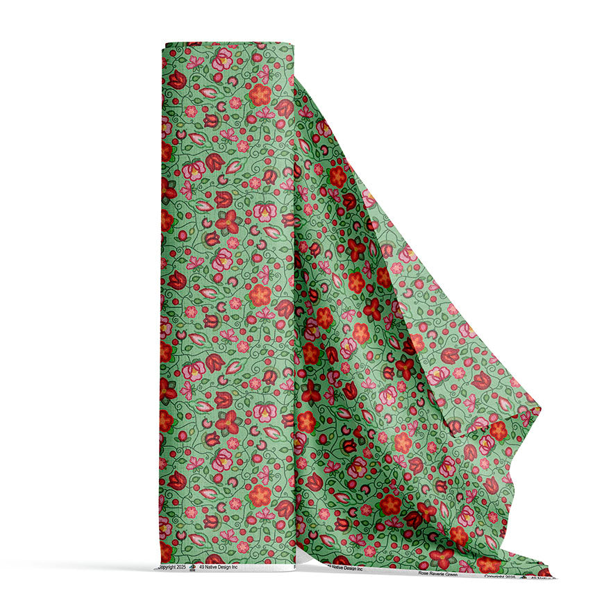 Rose Reverie Green 42 Inch Cotton Poplin Pre Order