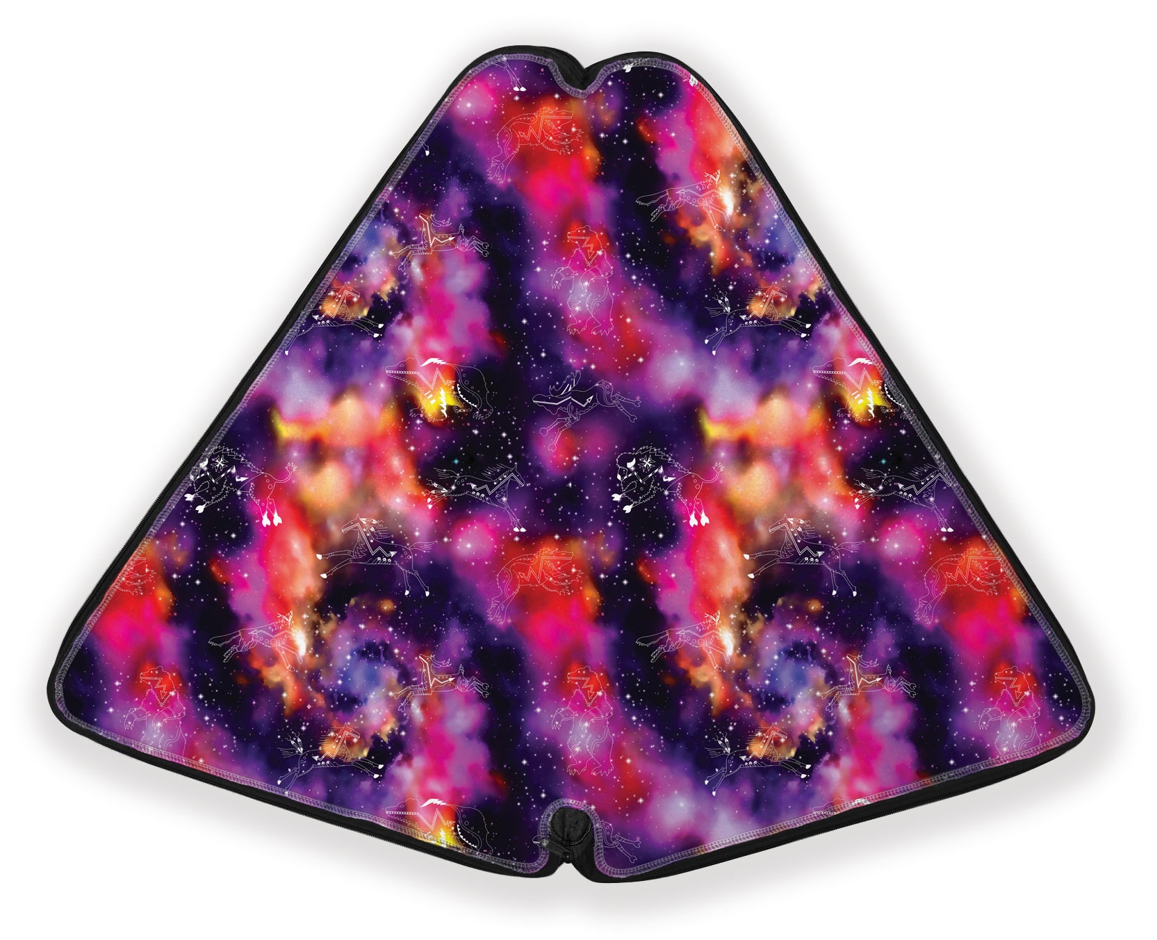 27 Inch Fan Case - Animal Ancestors 9 Cosmic Swirl Purple and Red