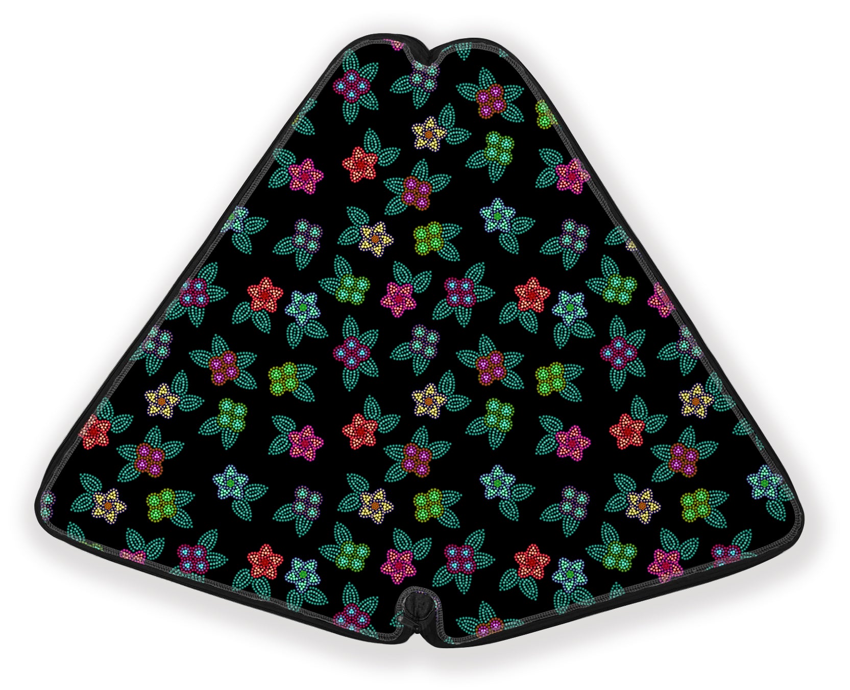 27 Inch Fan Case - Berry Flowers Black