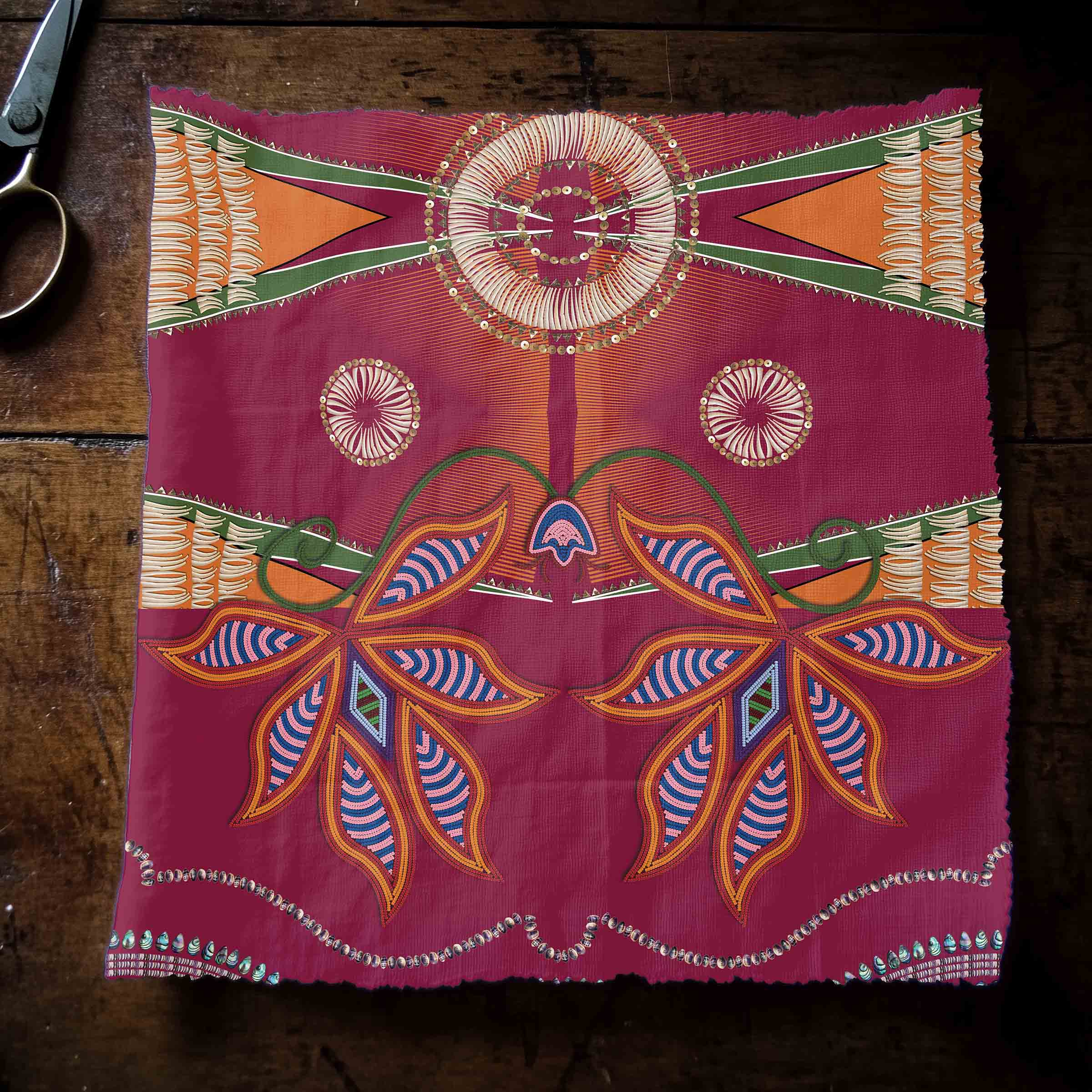 Sacred Plains Maroon 42 Inch Cotton Poplin Pre Order