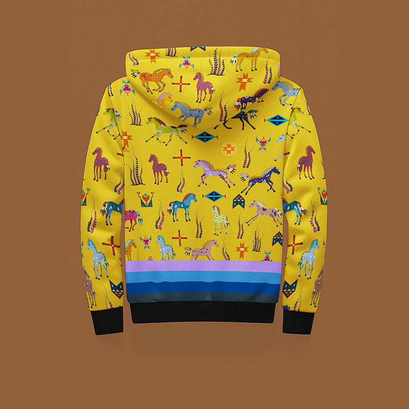 Sacred Horses Yellow Sherpa Hoodie