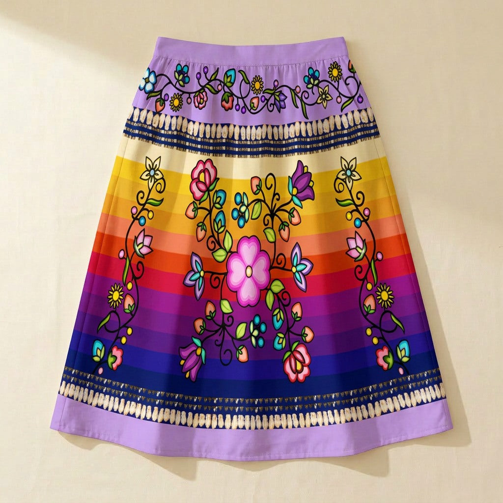 Grandmother Legacy Purple 1 Elastic Waist Pocket Midi Skirt