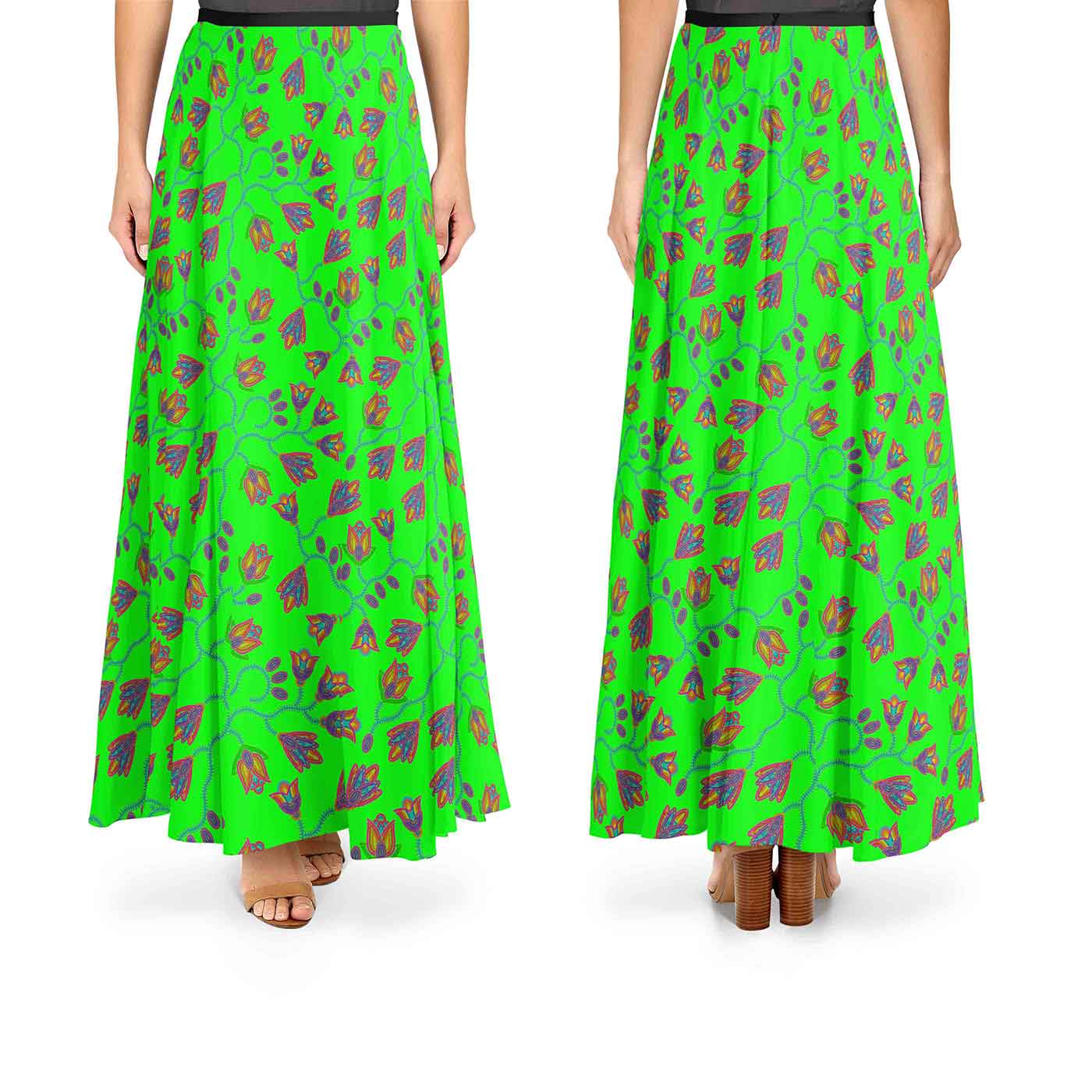 Spring Blossoms Neon Green 56 inch Cotton Poplin Pre Order