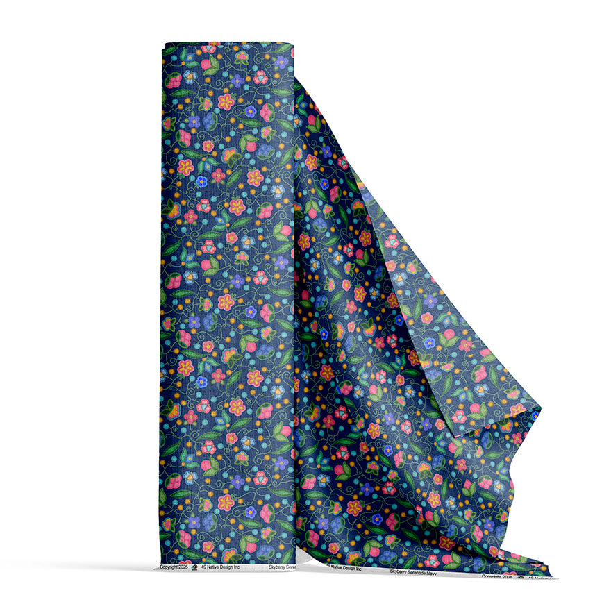 Skyberry Serenade Navy 42 Inch Cotton Poplin Pre Order