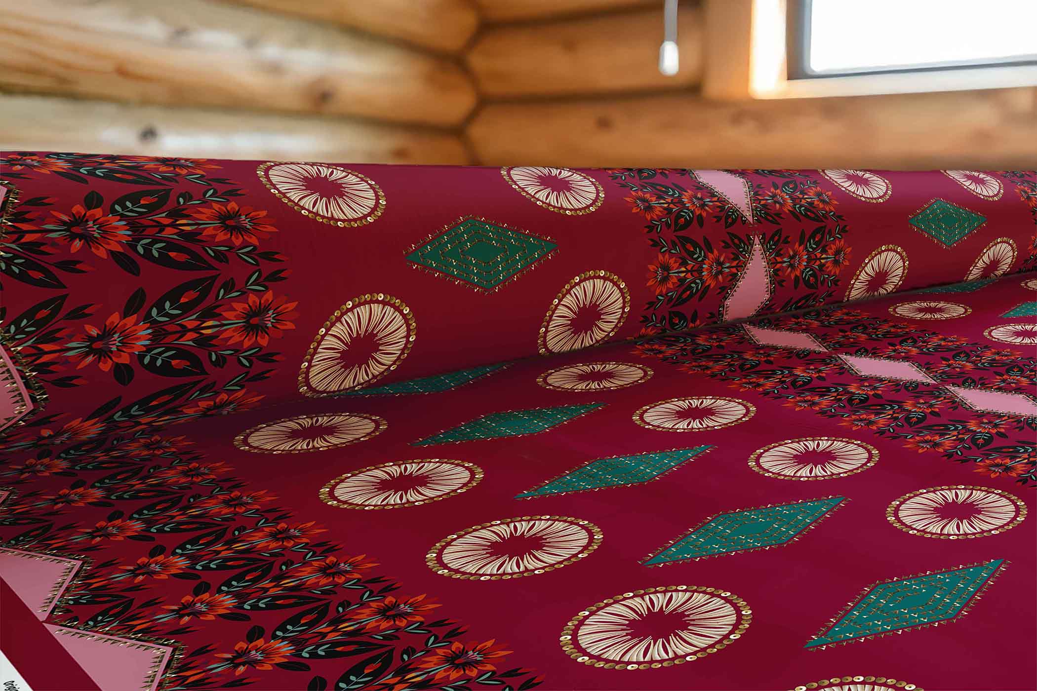 Spring Deco Maroon 42 Inch Cotton Poplin Pre Order