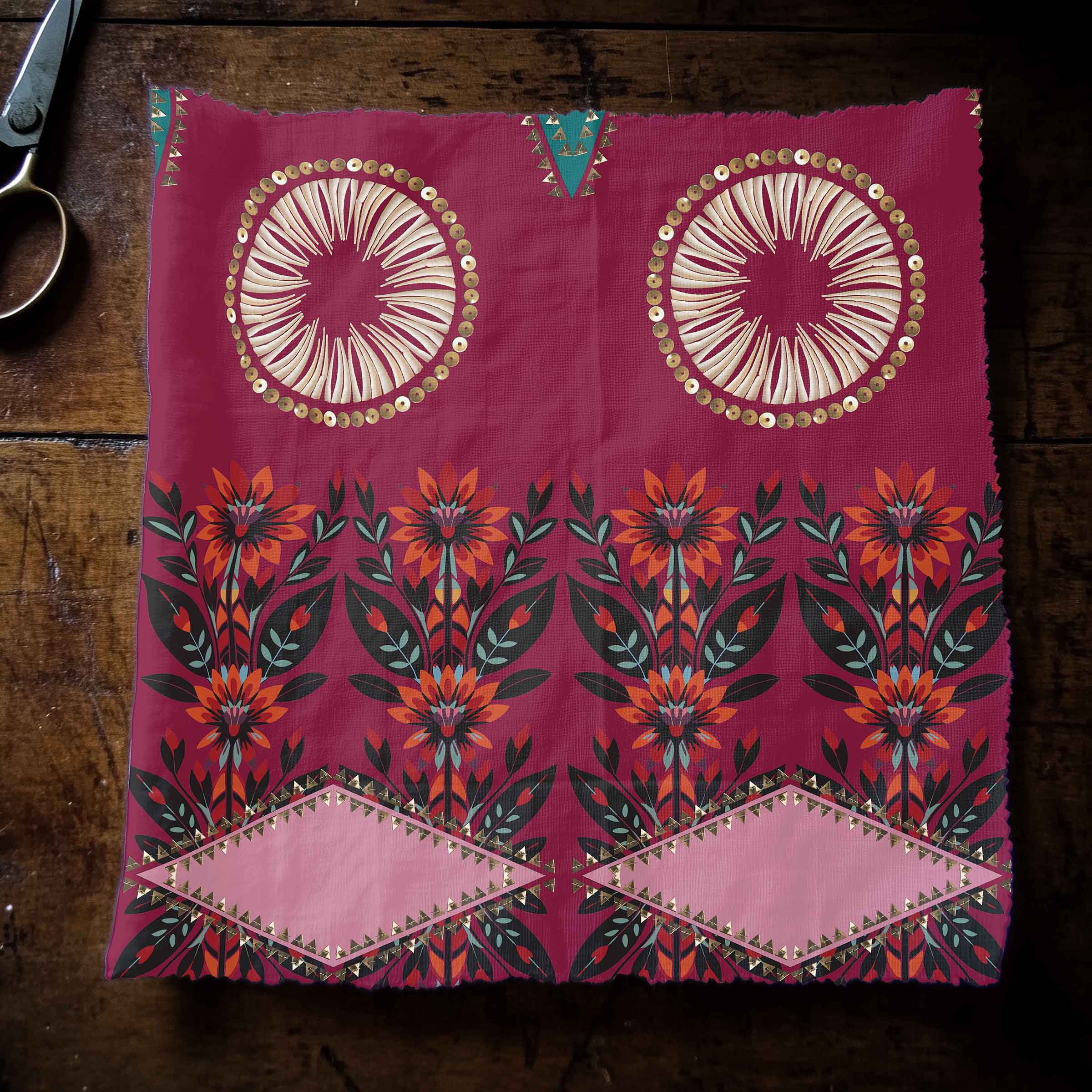 Spring Deco Maroon 42 Inch Cotton Poplin Pre Order