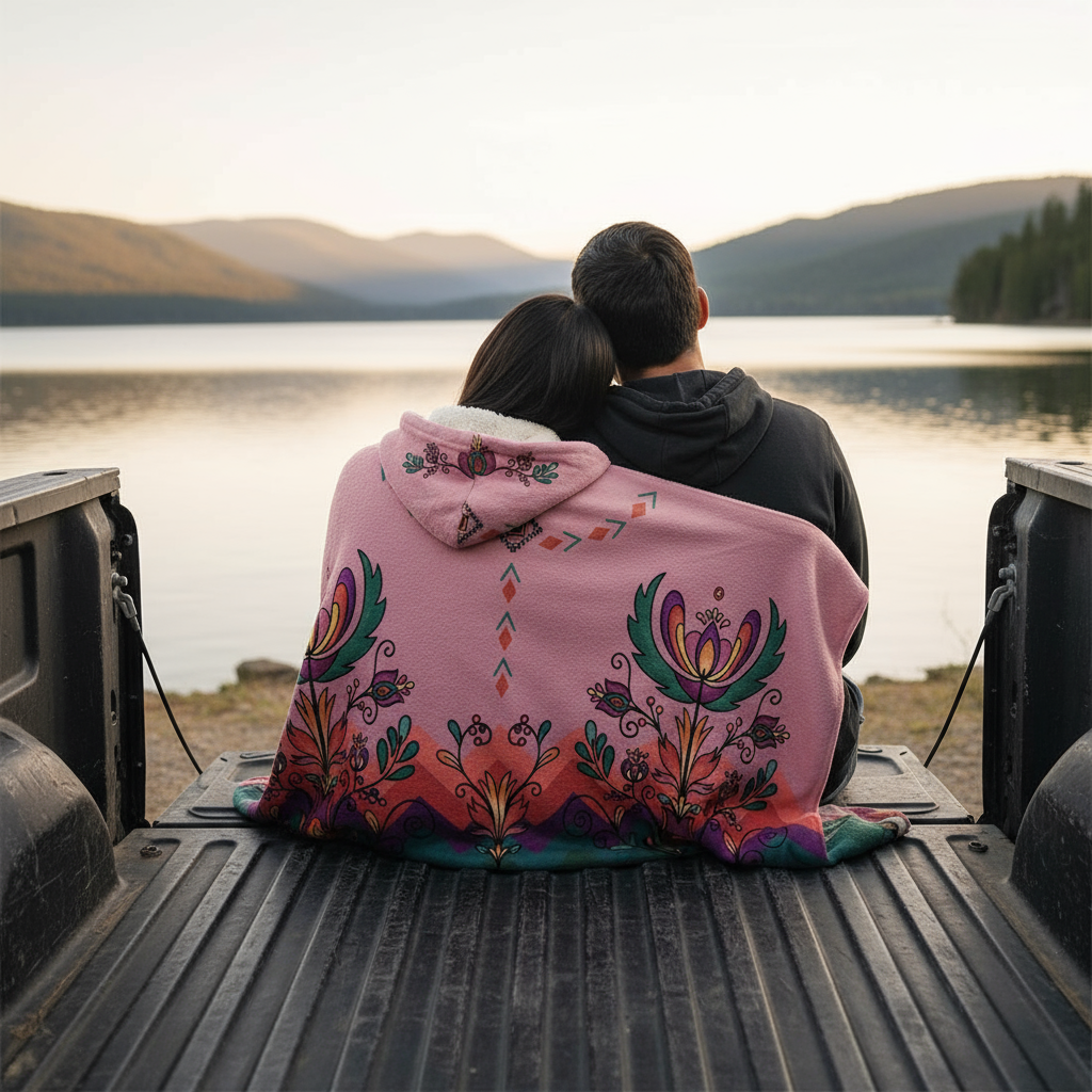 Cedar Wind Bloom Women's Hooded Blanket