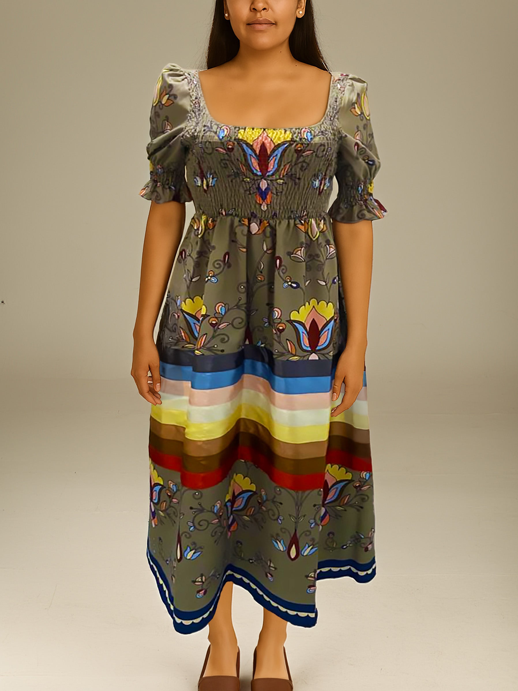 Thunder Mesa Peasant Maxi Dress PREORDER