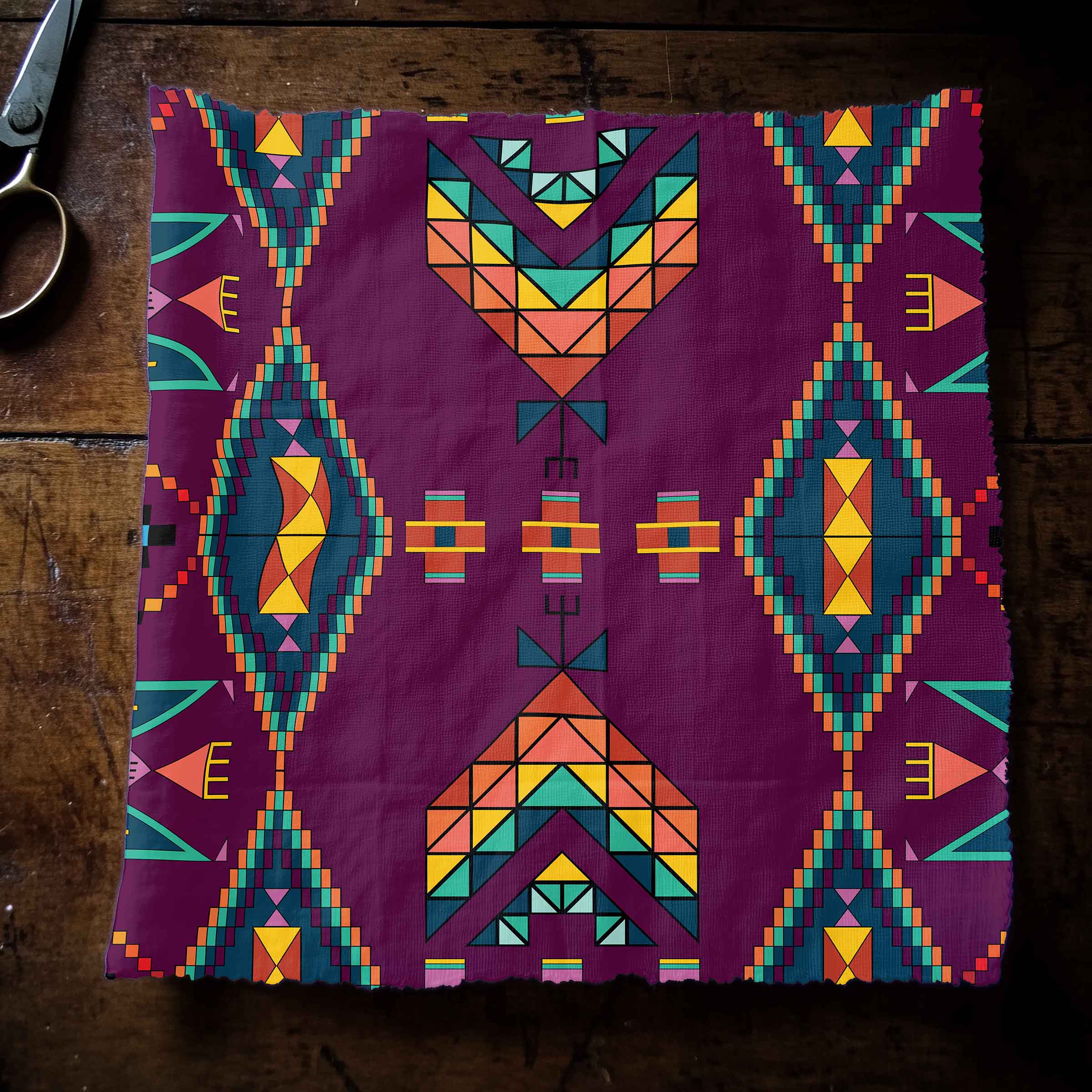 Travois Tipi Berry 42 Inch Cotton Poplin Pre Order