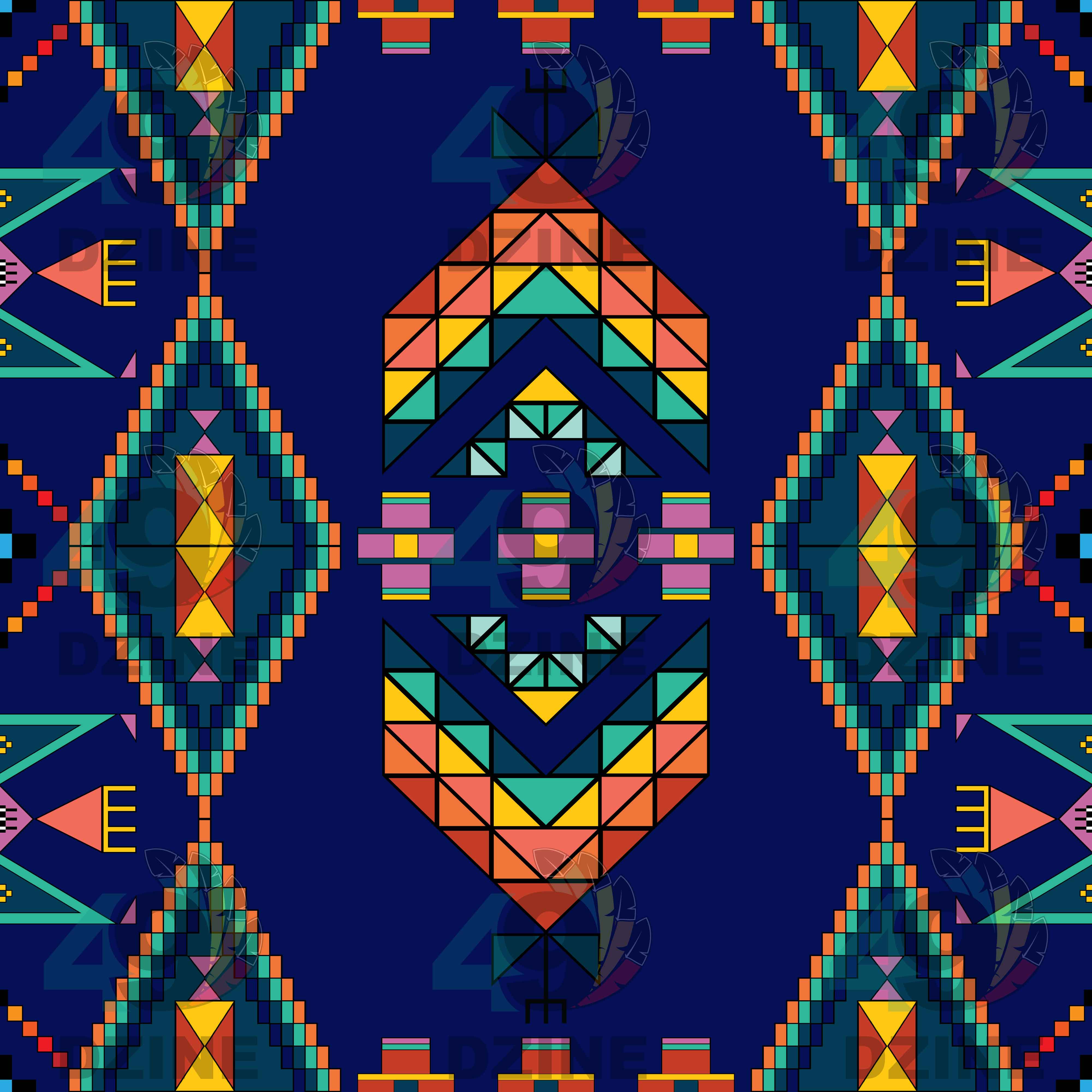 Travois Tipi Blue Satin Fabric By the Yard Pre Order