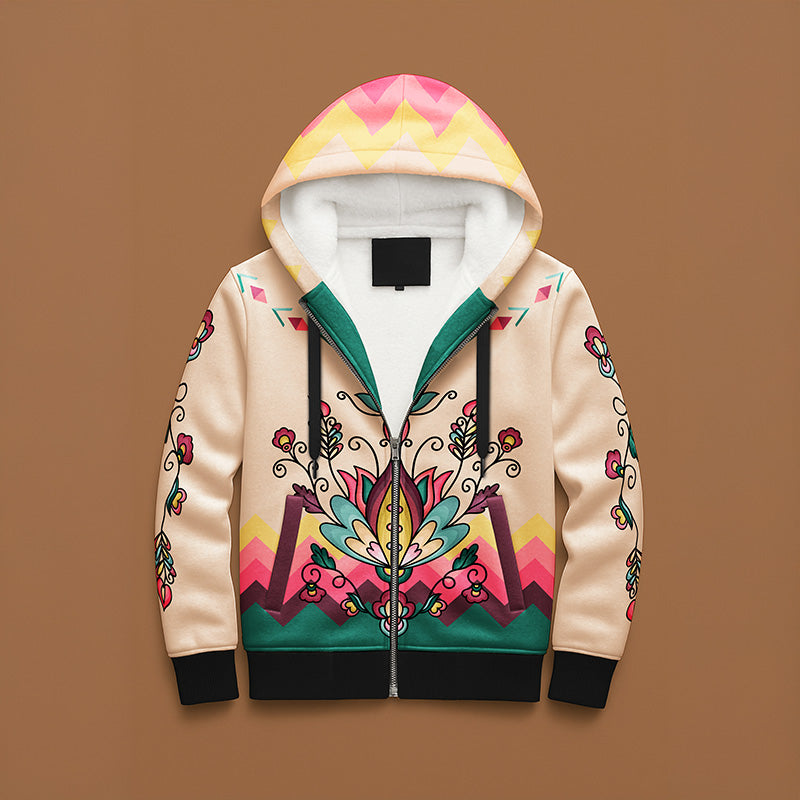 Golden Harvest Bloom Women's Sherpa Hoodie