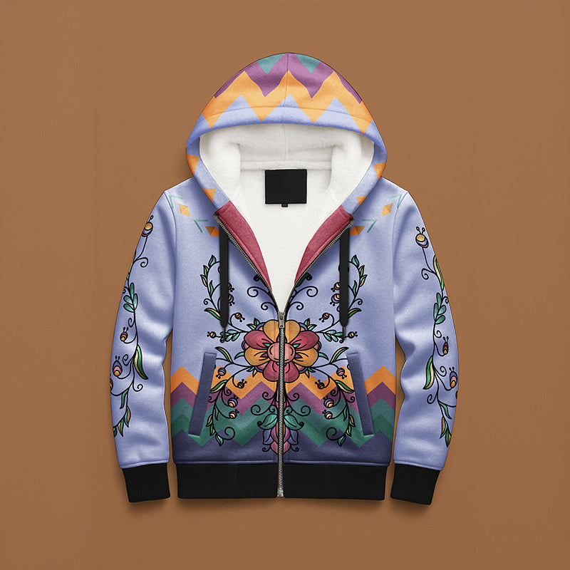 Rust & Ember Flower Song Women's Sherpa Hoodie