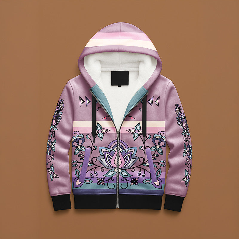 Snow Petal Spirit Women's Sherpa Hoodie