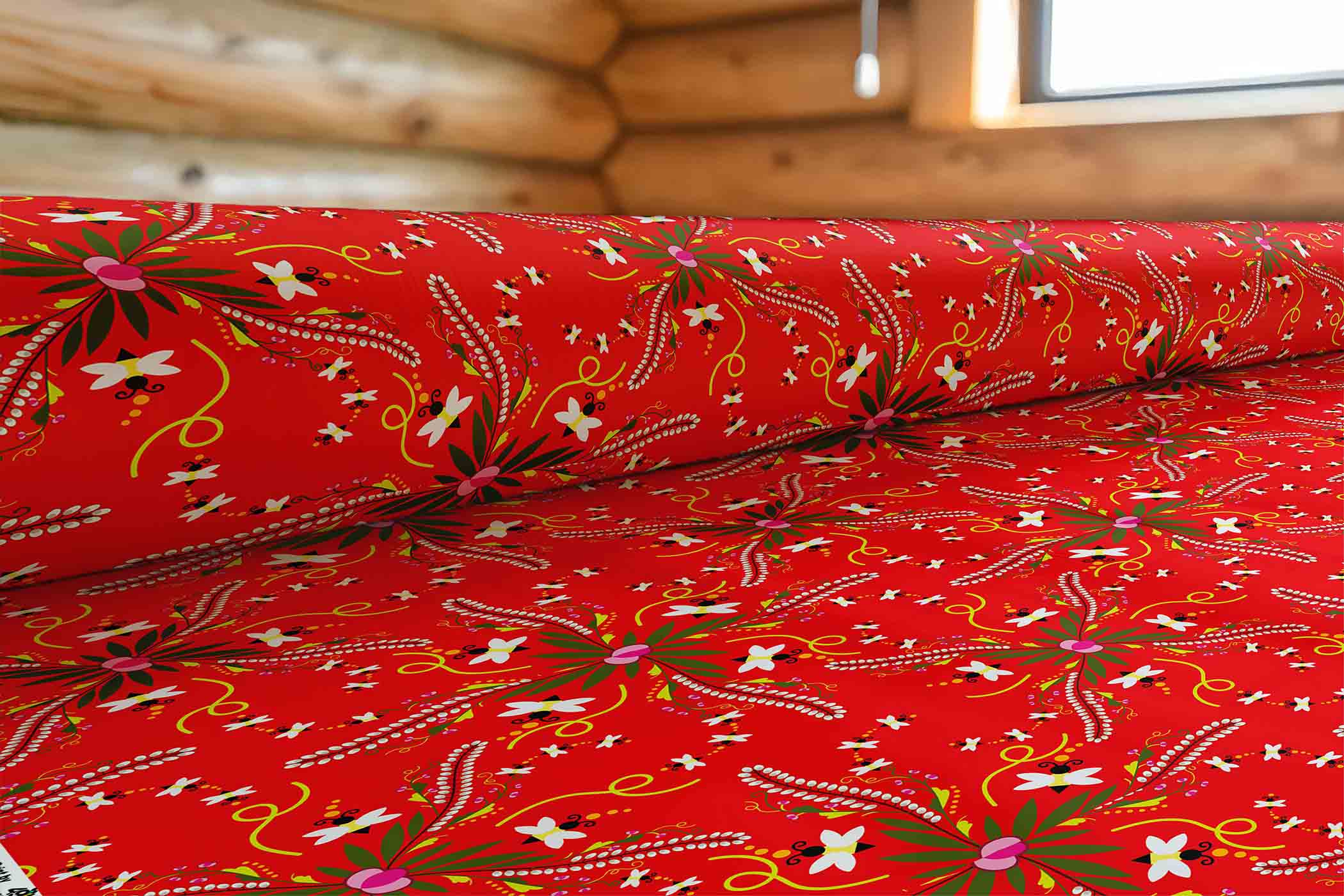 Willow Bee Cardinal Satin Fabric By the Yard Pre Order