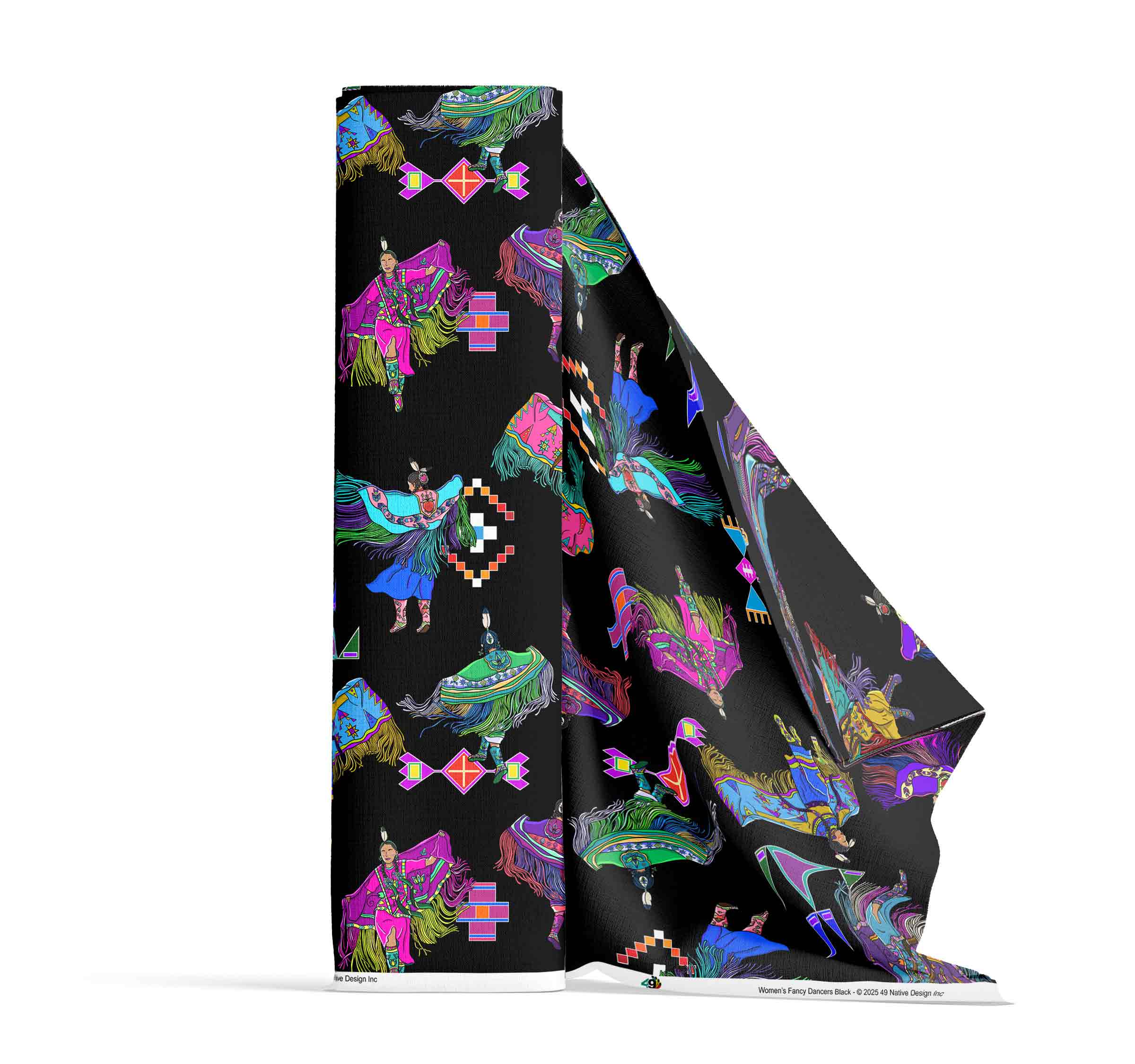 Women's Fancy Dancers Black Large 56 Inch Cotton Poplin Pre Order