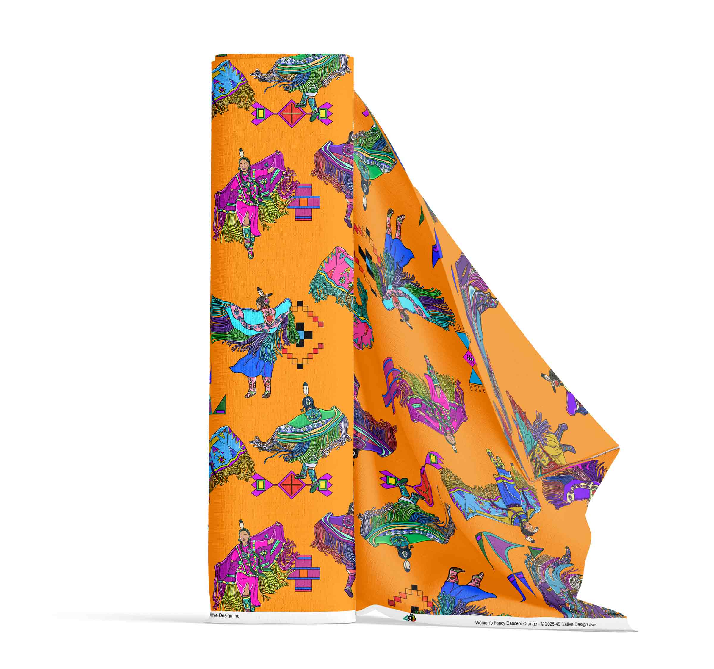 Women's Fancy Dancers Orange Large 56 Inch Cotton Poplin Pre Order