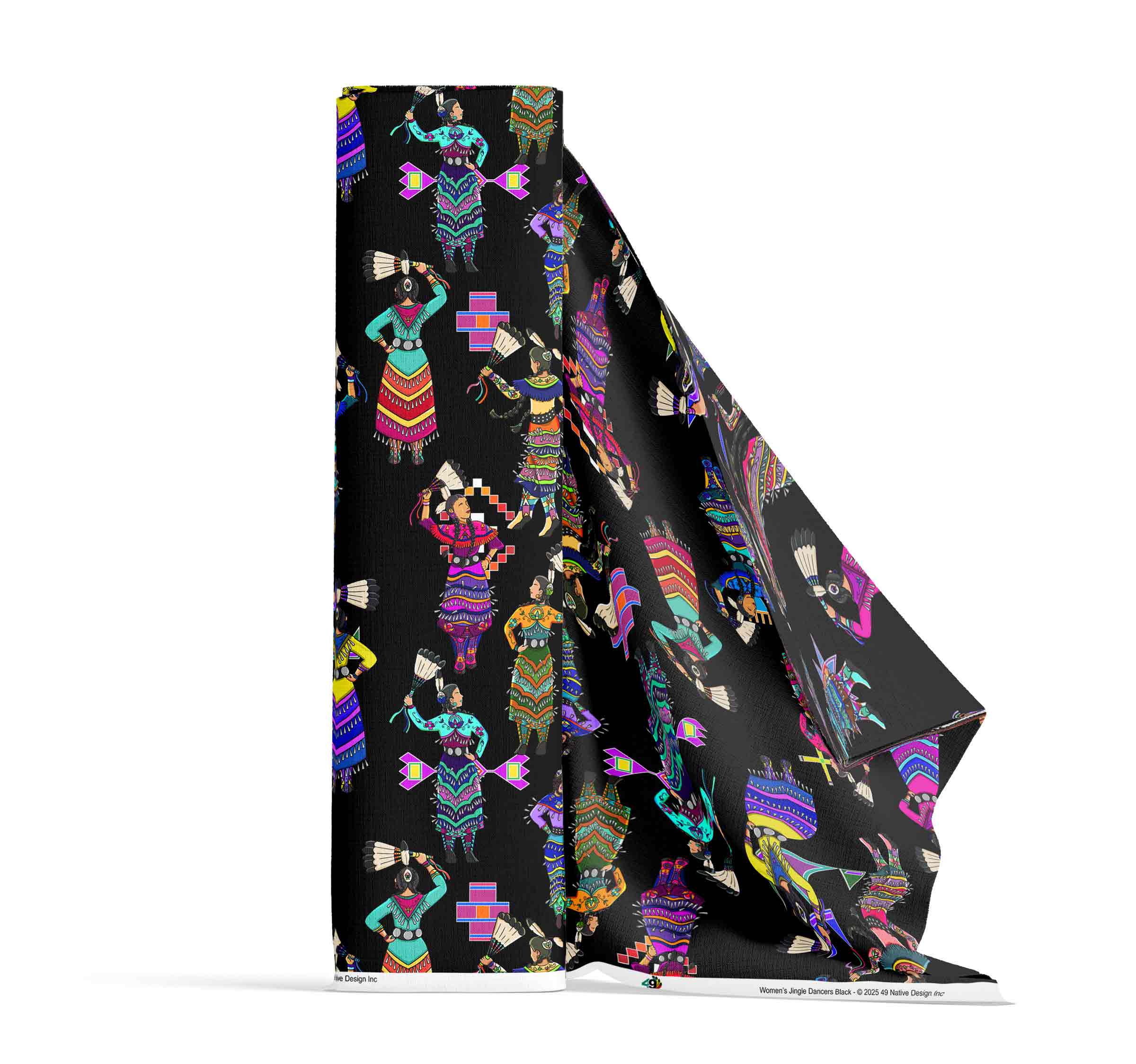 Women's Jingle Dancers Black Large 56 Inch Cotton Poplin Pre Order