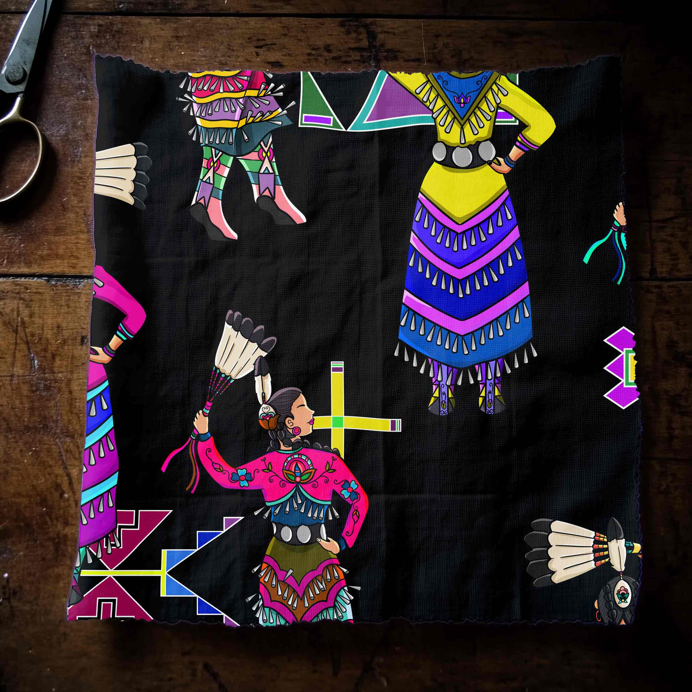 Women's Jingle Dancers Black Large 56 Inch Cotton Poplin Pre Order