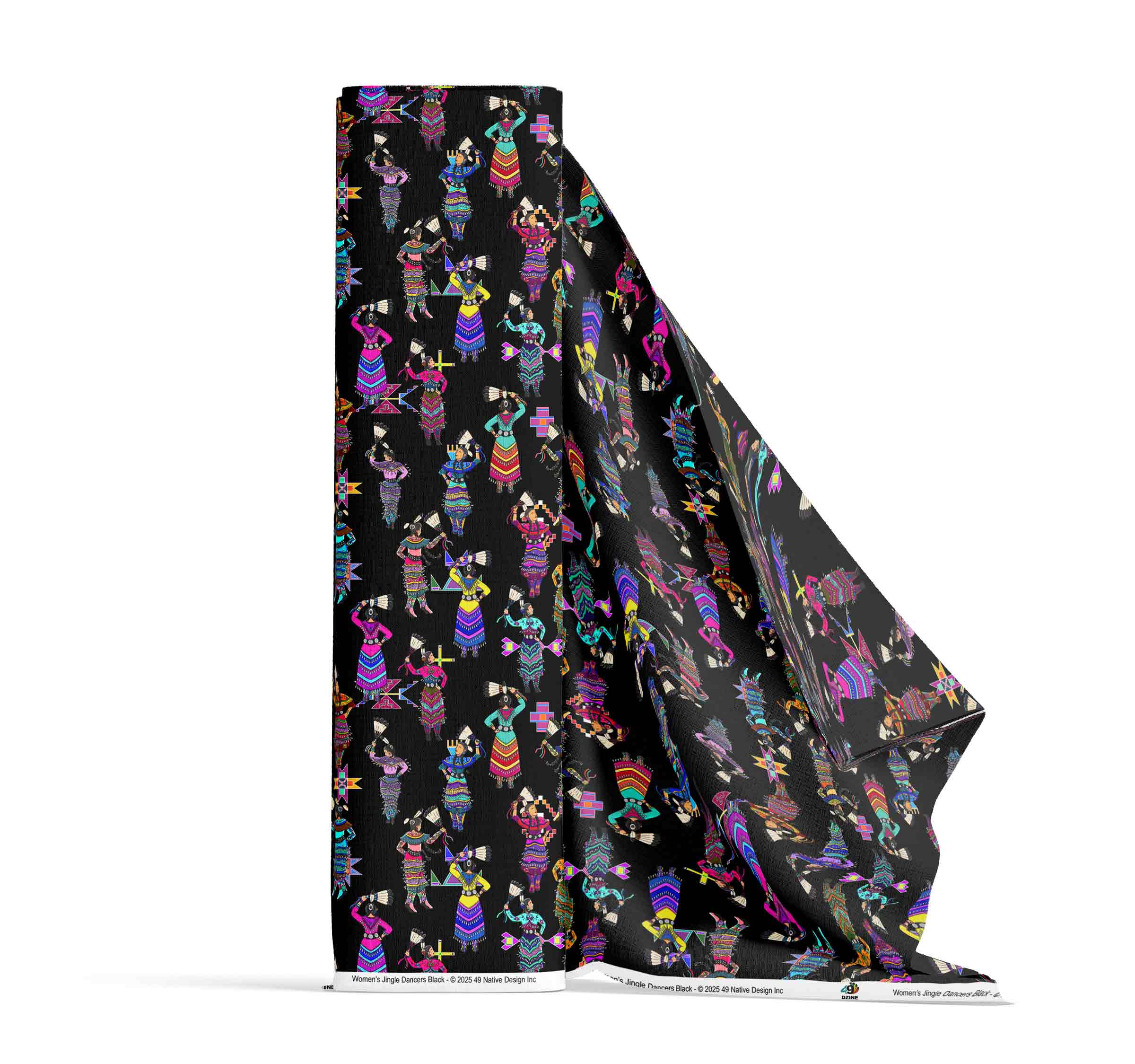 Women's Jingle Dancers Black Small 56 Inch Cotton Poplin Pre Order