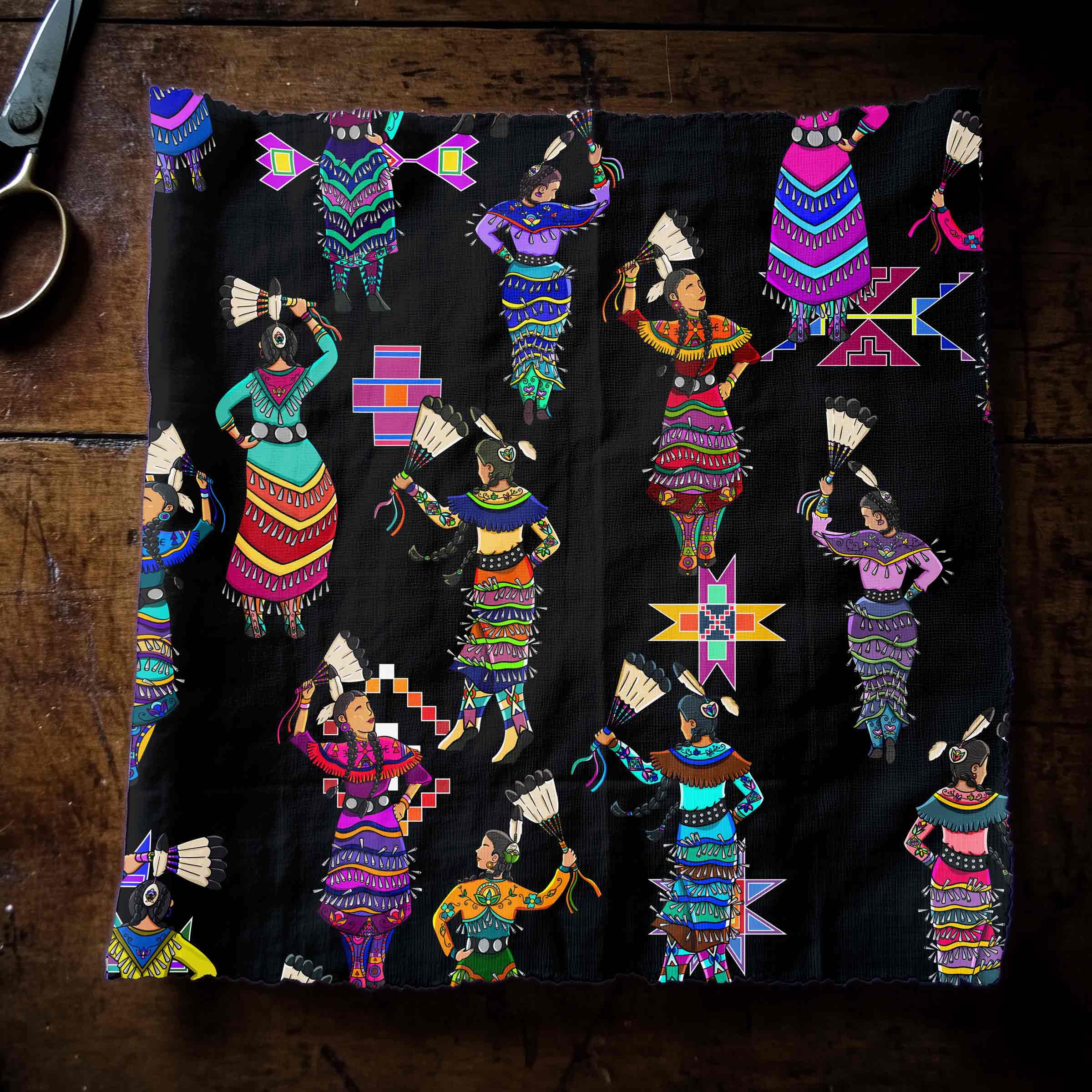 Women's Jingle Dancers Black Small 56 Inch Cotton Poplin Pre Order
