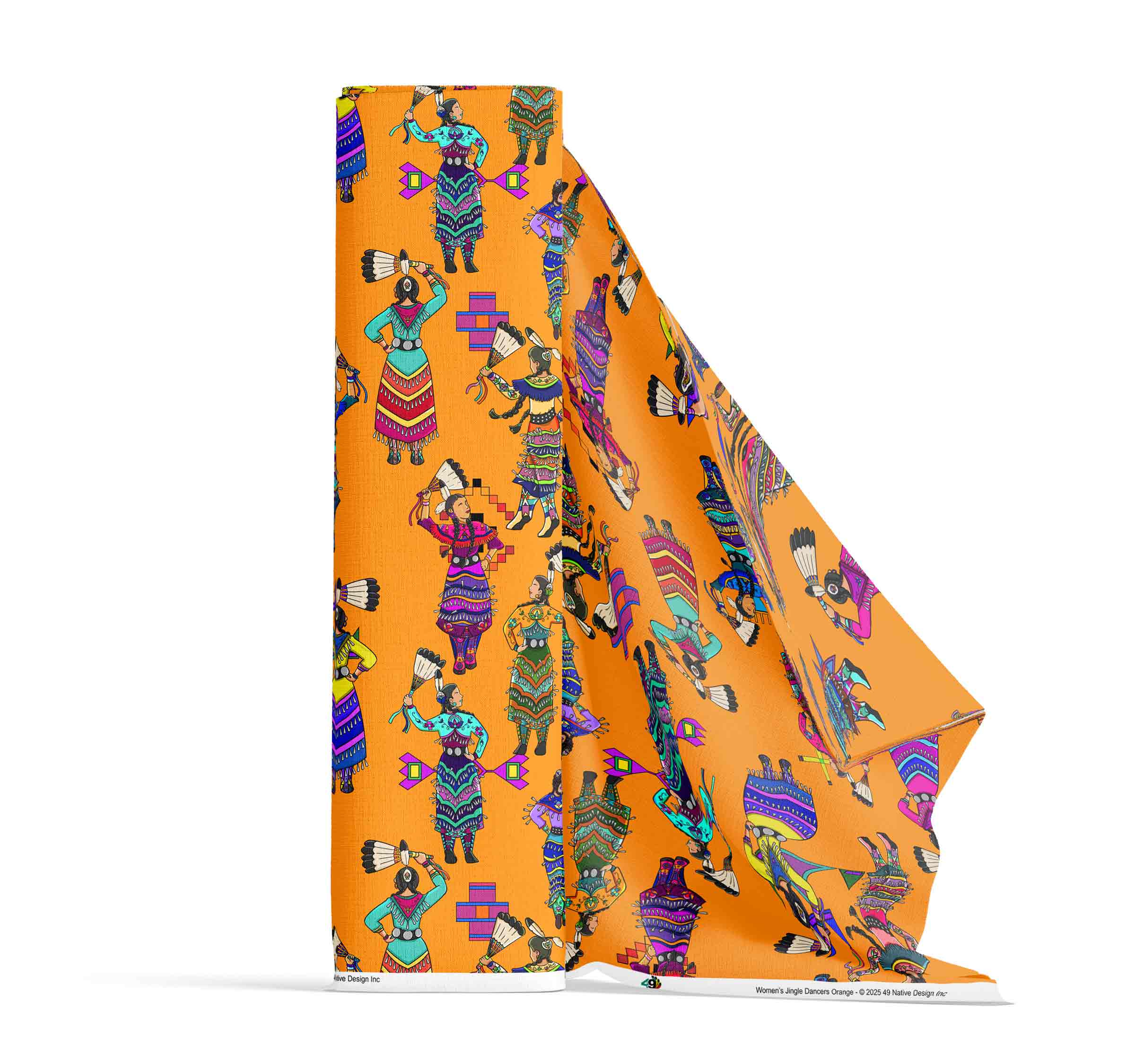 Women's Jingle Dancers Orange Large 56 Inch Cotton Poplin Pre Order