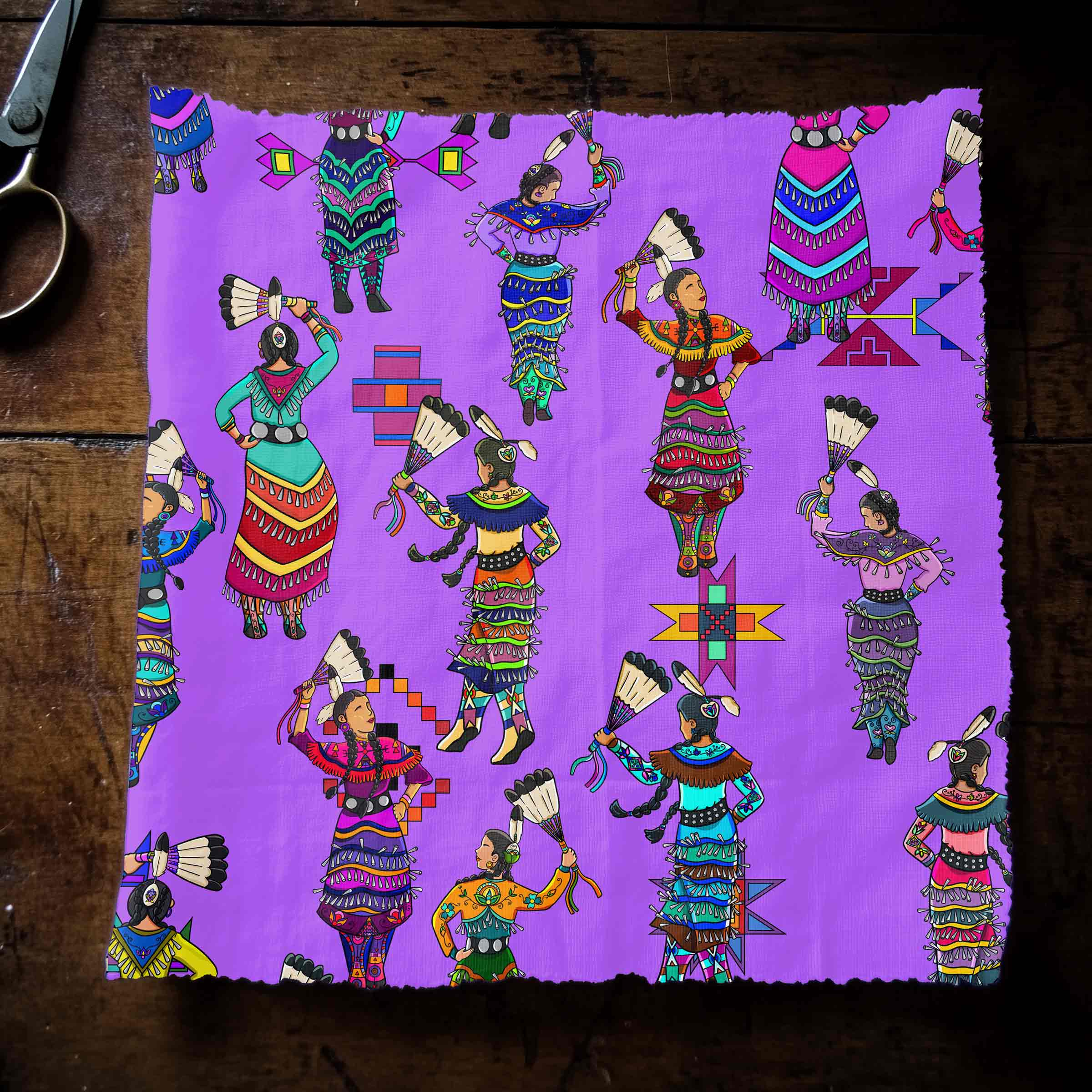 Women's Jingle Dancers Purple Small 56 Inch Cotton Poplin Pre Order