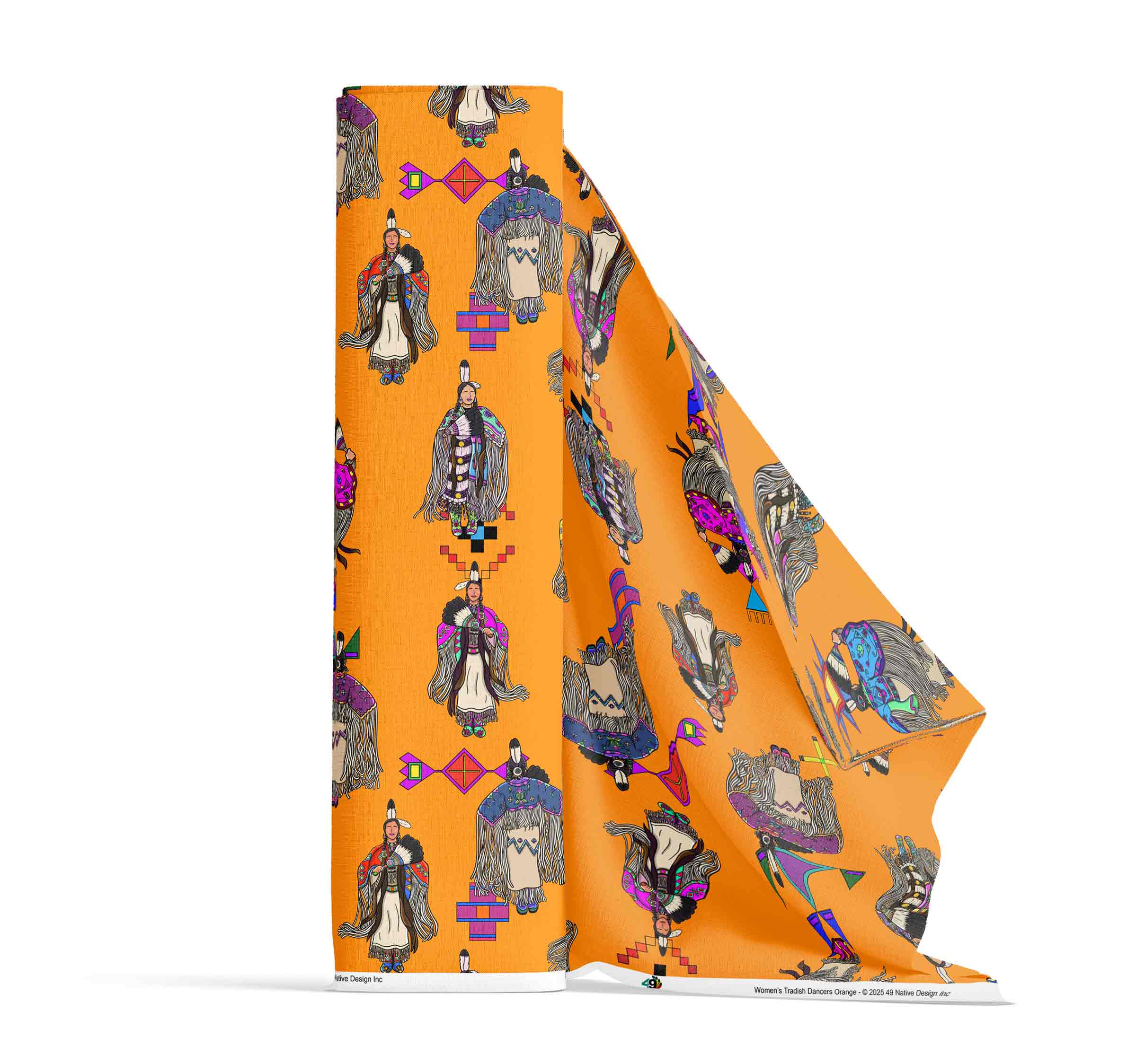 Women's Tradish Dancers Orange Large 56 Inch Cotton Poplin Pre Order