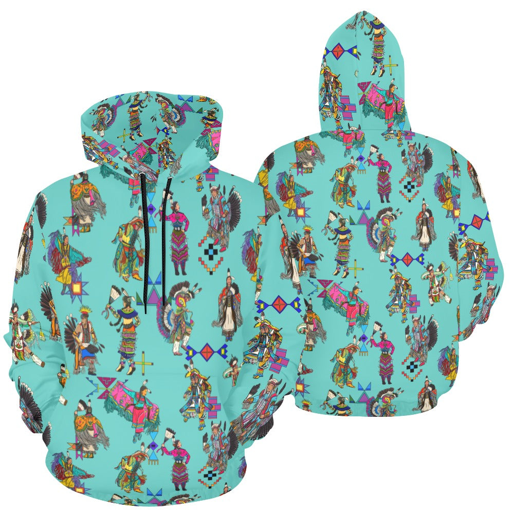 Grand Entry Dancers Eggshell Blue Hoodie for Men (USA Size)