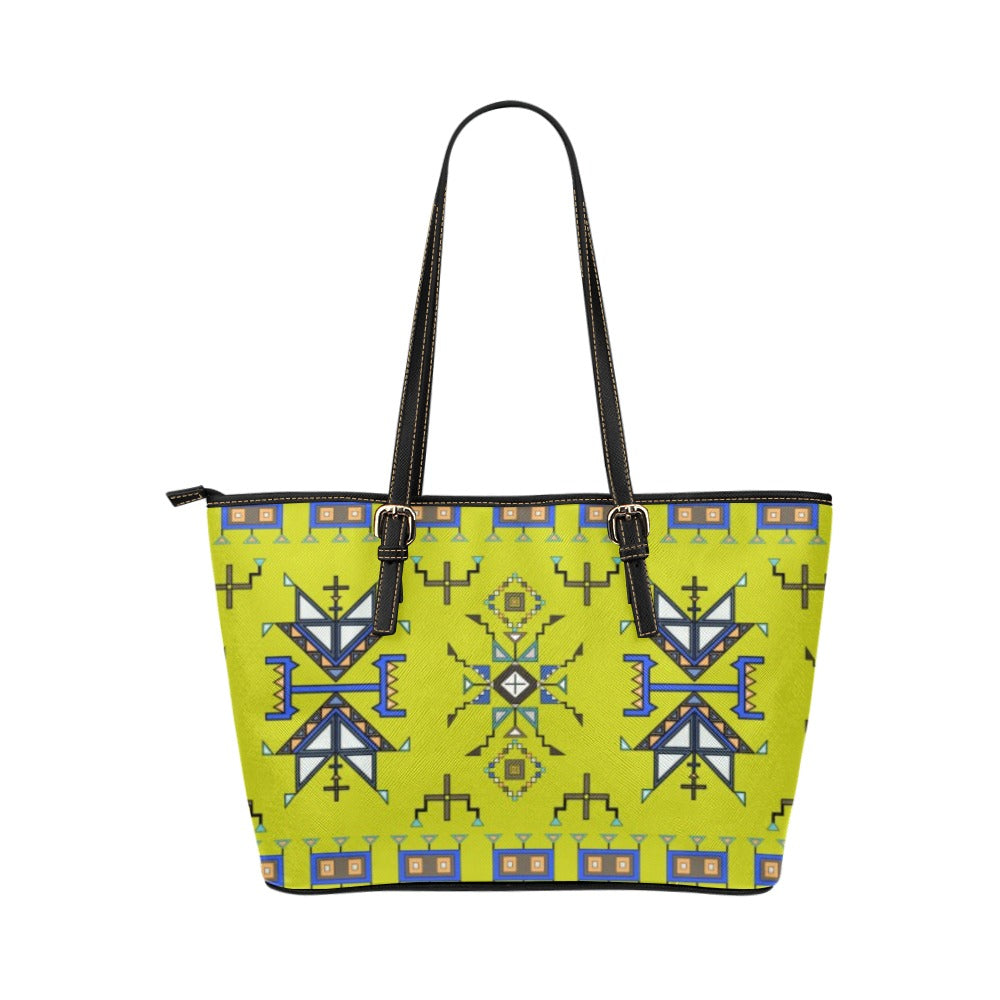 Eagle Strike Lime Leather Tote Bag/Large