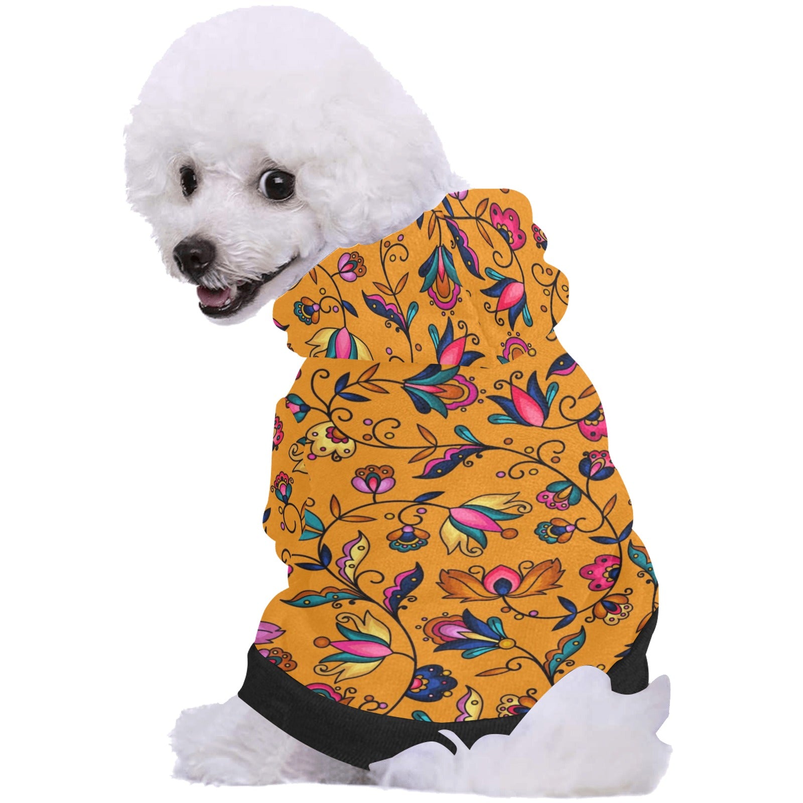 Copper Prairie Petals Orange Pet Dog Hoodie