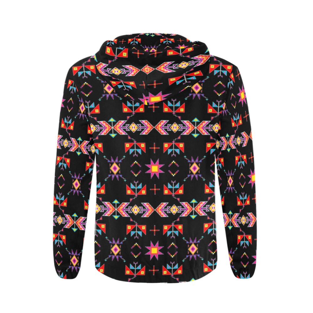 Scattered Generations Black Men's Zipper Hoodie