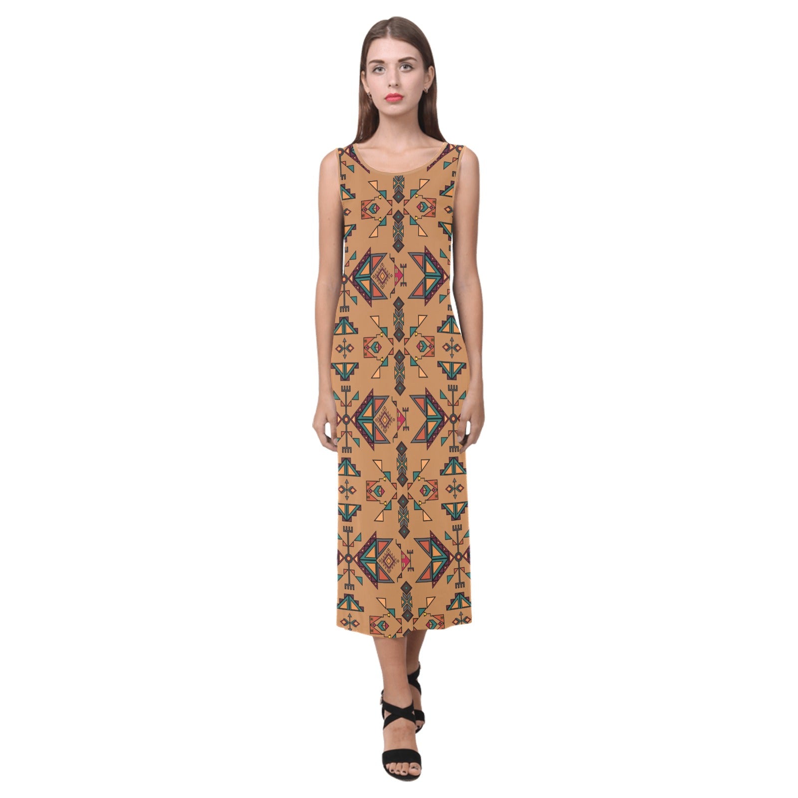 Arrow Dawn Brown Phaedra Sleeveless Open Fork Long Dress
