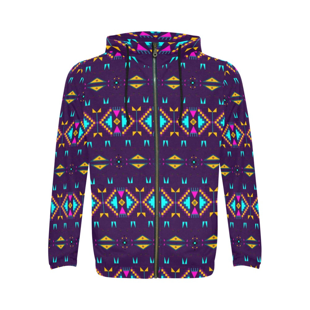 Rite of Passage Dark Purple Men's Zipper Hoodie