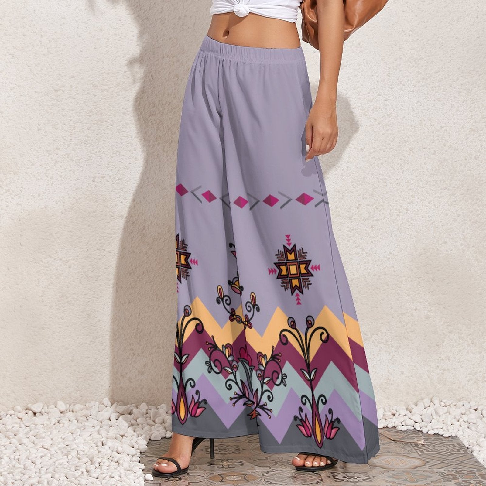 Crimson Drift Petals Ribbon Pant