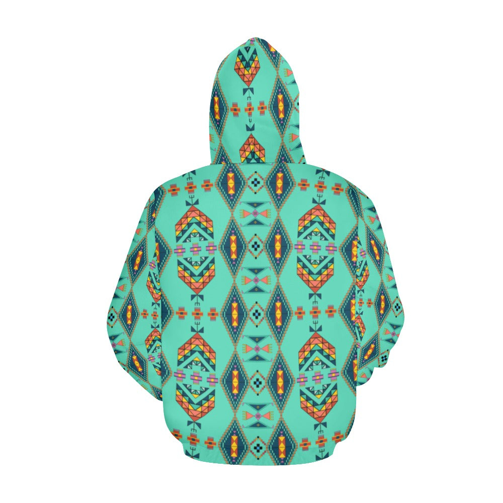 Travois Tipi Smoky Sky Hoodie for Women (USA Size)
