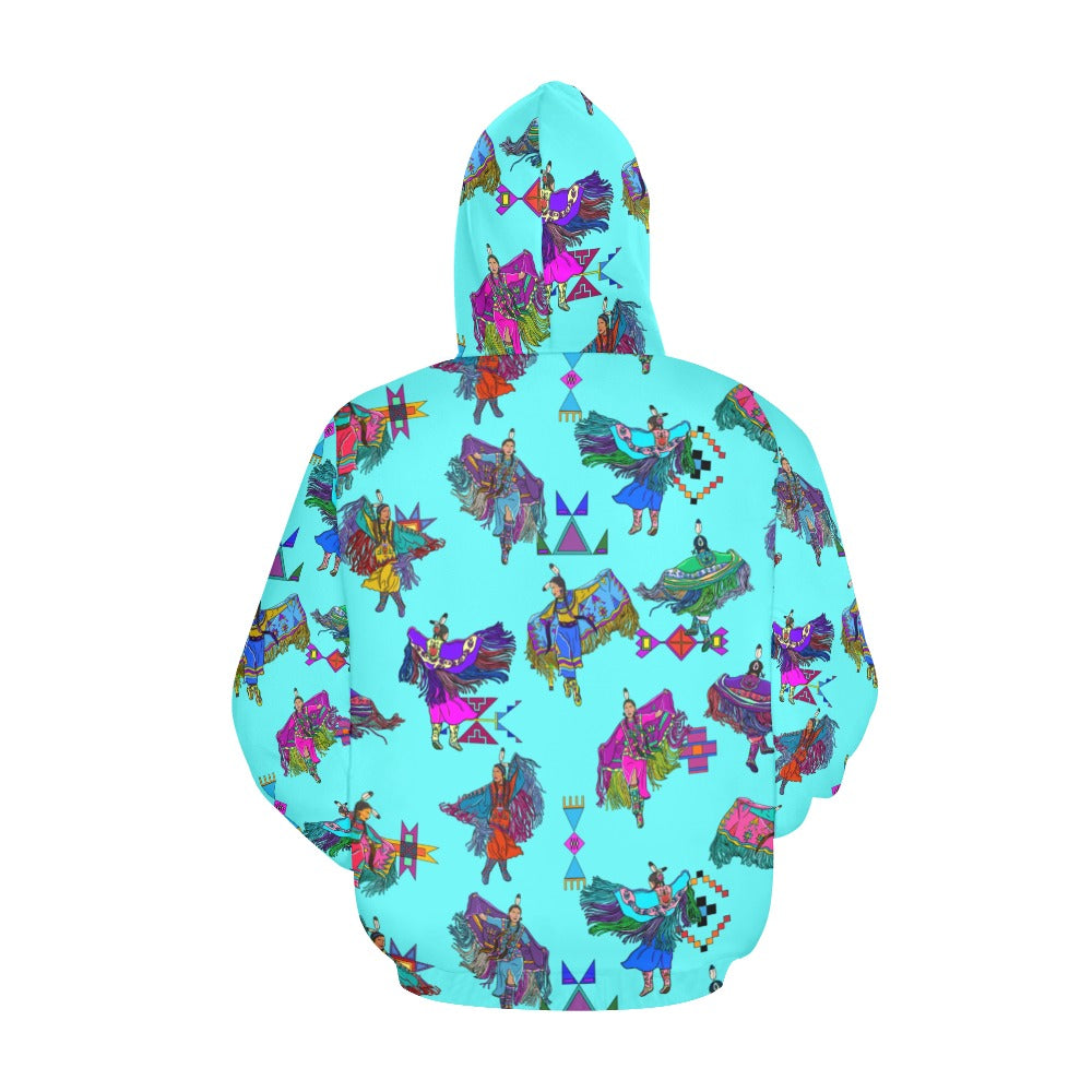 Women's Fancy Dancers Turquoise Hoodie for Women (USA Size)
