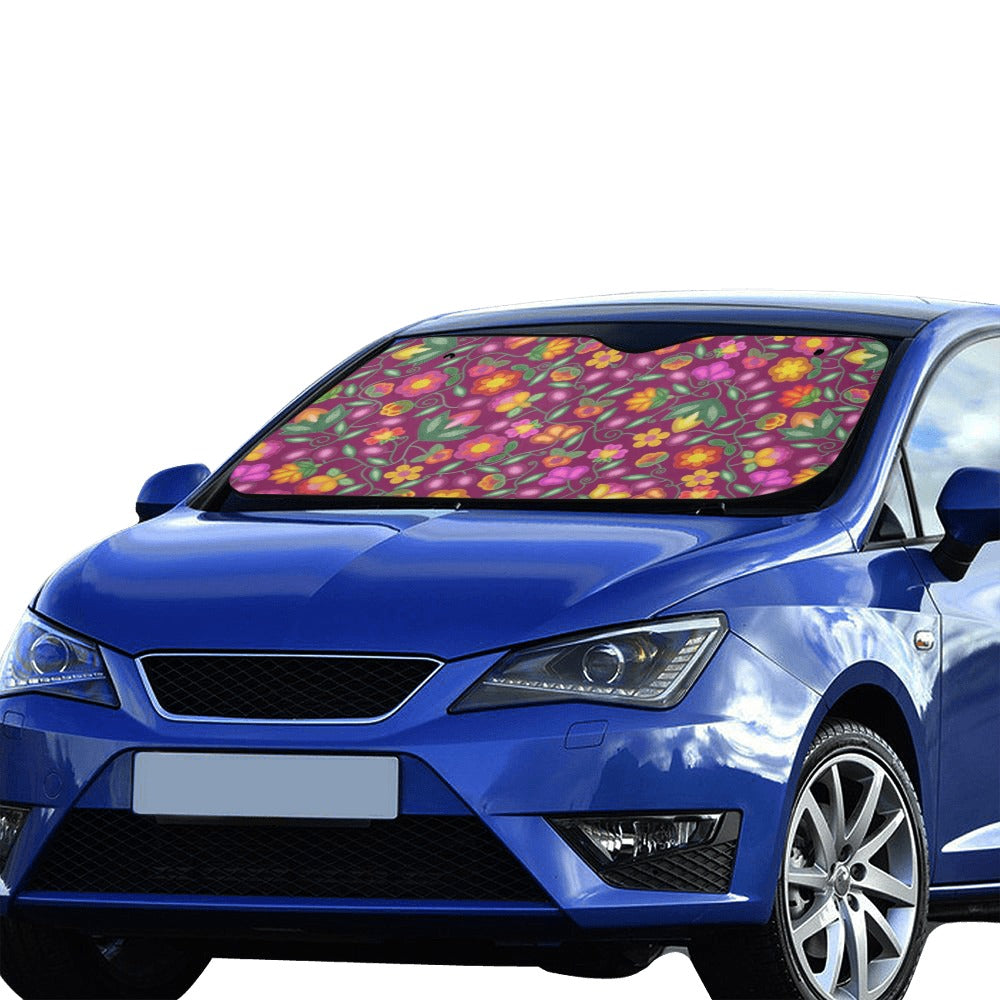 Boreal Bounty Dark Magenta Car Sun Shade 55"x30"