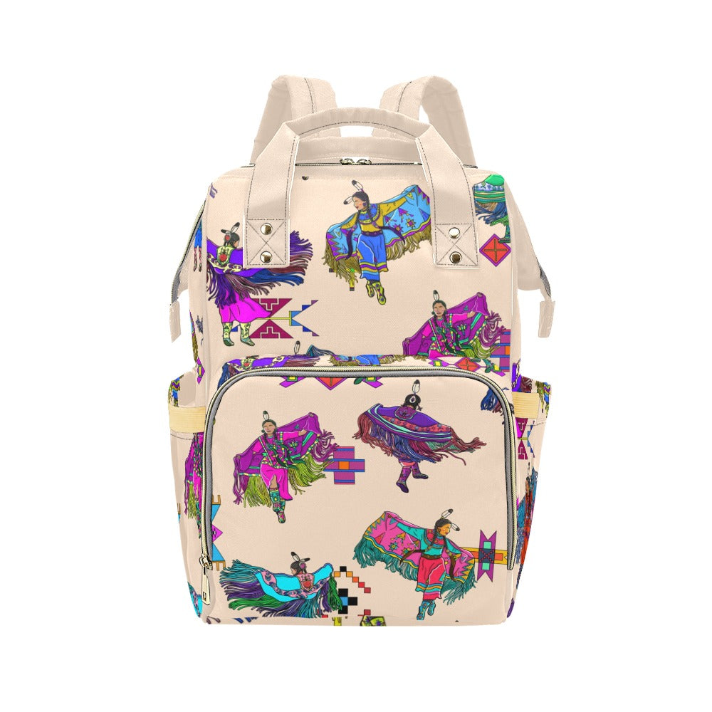 Women's Fancy Dancers Muslin Multi-Function Diaper Backpack/Diaper Bag