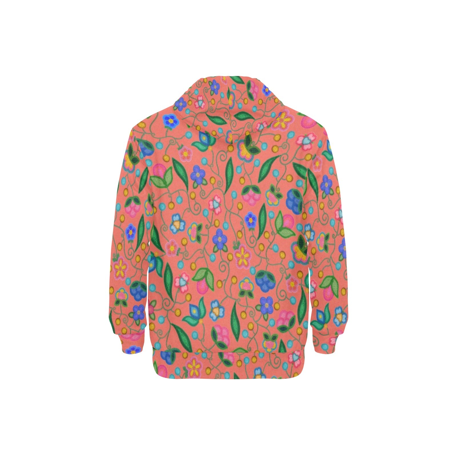 Skyberry Serenade Peach Men's Long Sleeve Fleece Hoodie