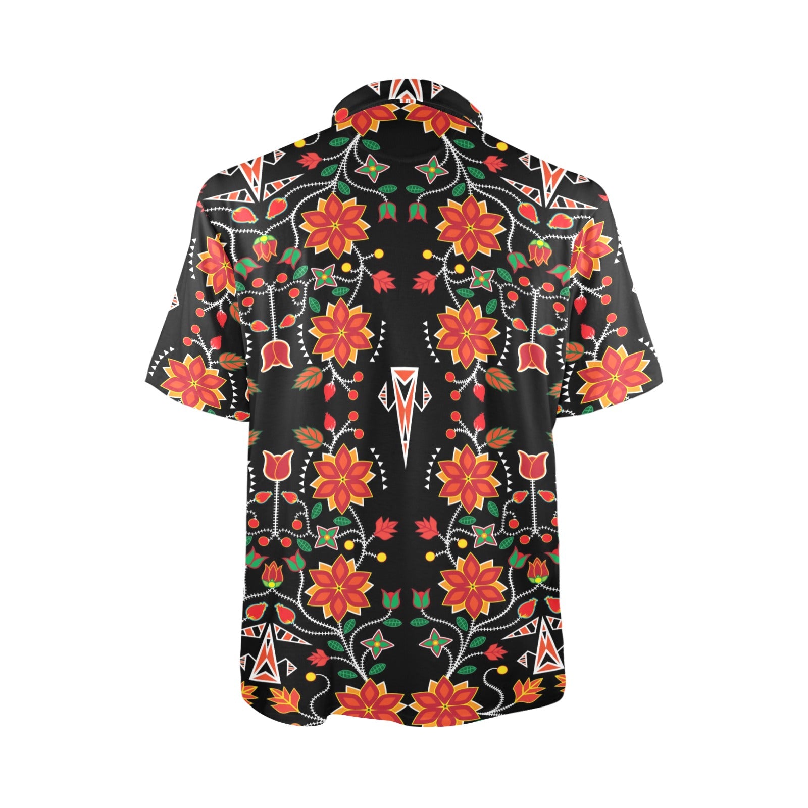 Floral Beadwork Six Bands Polo Shirt
